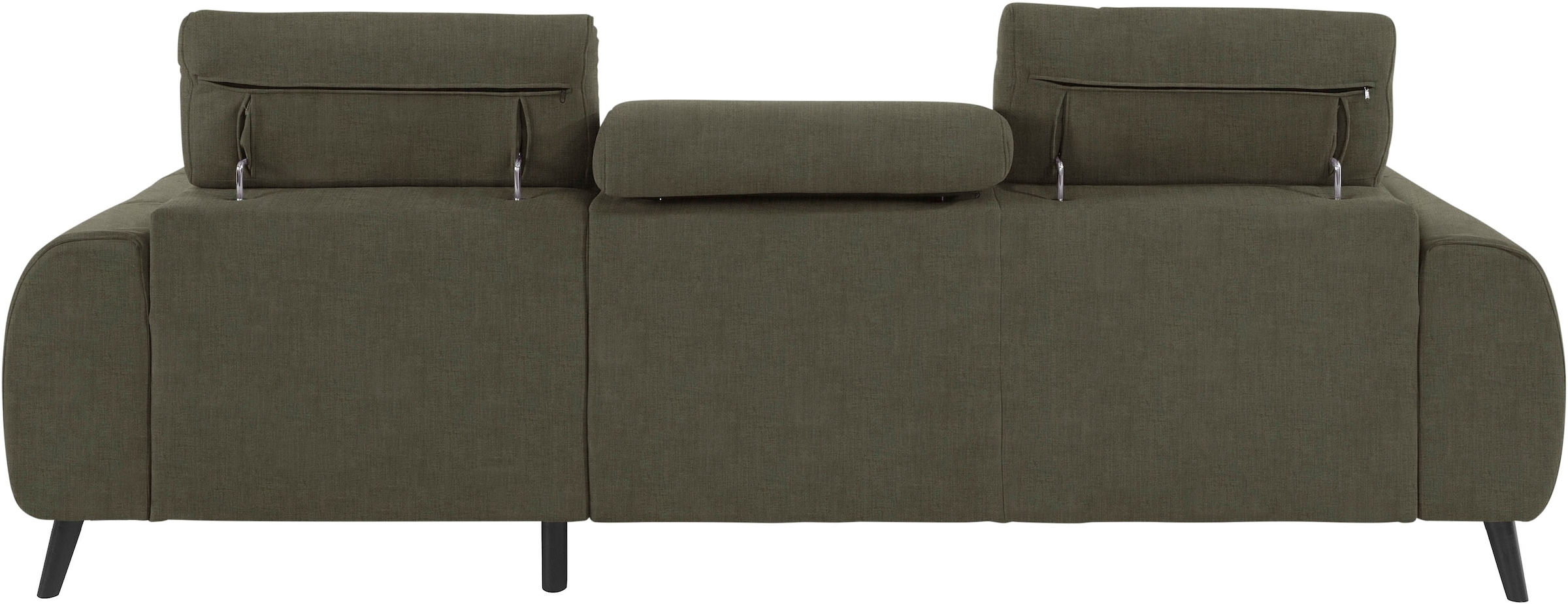 COTTA Ecksofa »Mia L-Form mit 3 Zierkissen«, wahlweise mit Bettfunktion, Bettkasten, Beleuchtung & Wireless-Charger