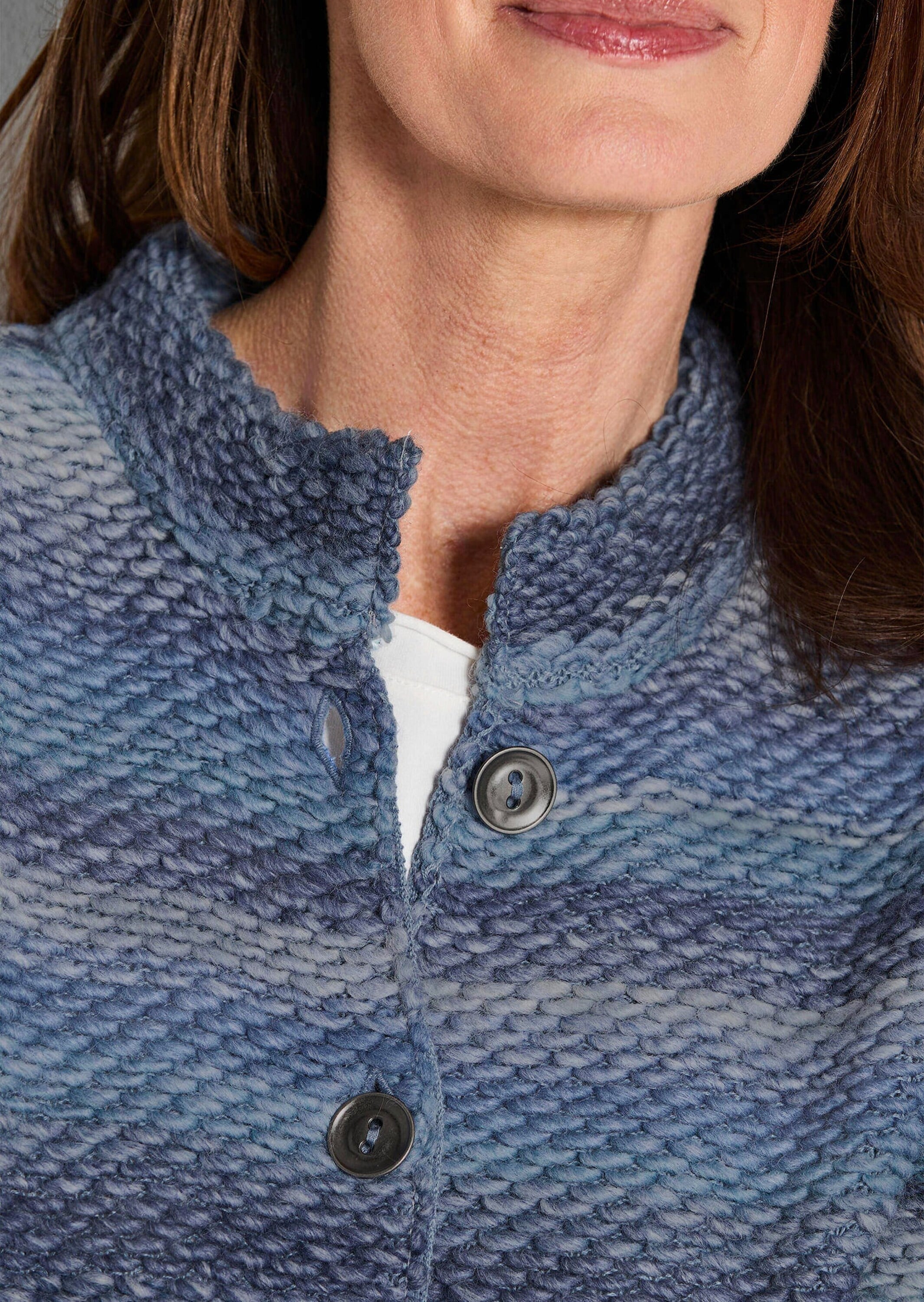 GOLDNER Strickjacke »Kurzgröße Strickjacke mit Multicolor Ringeloptik«