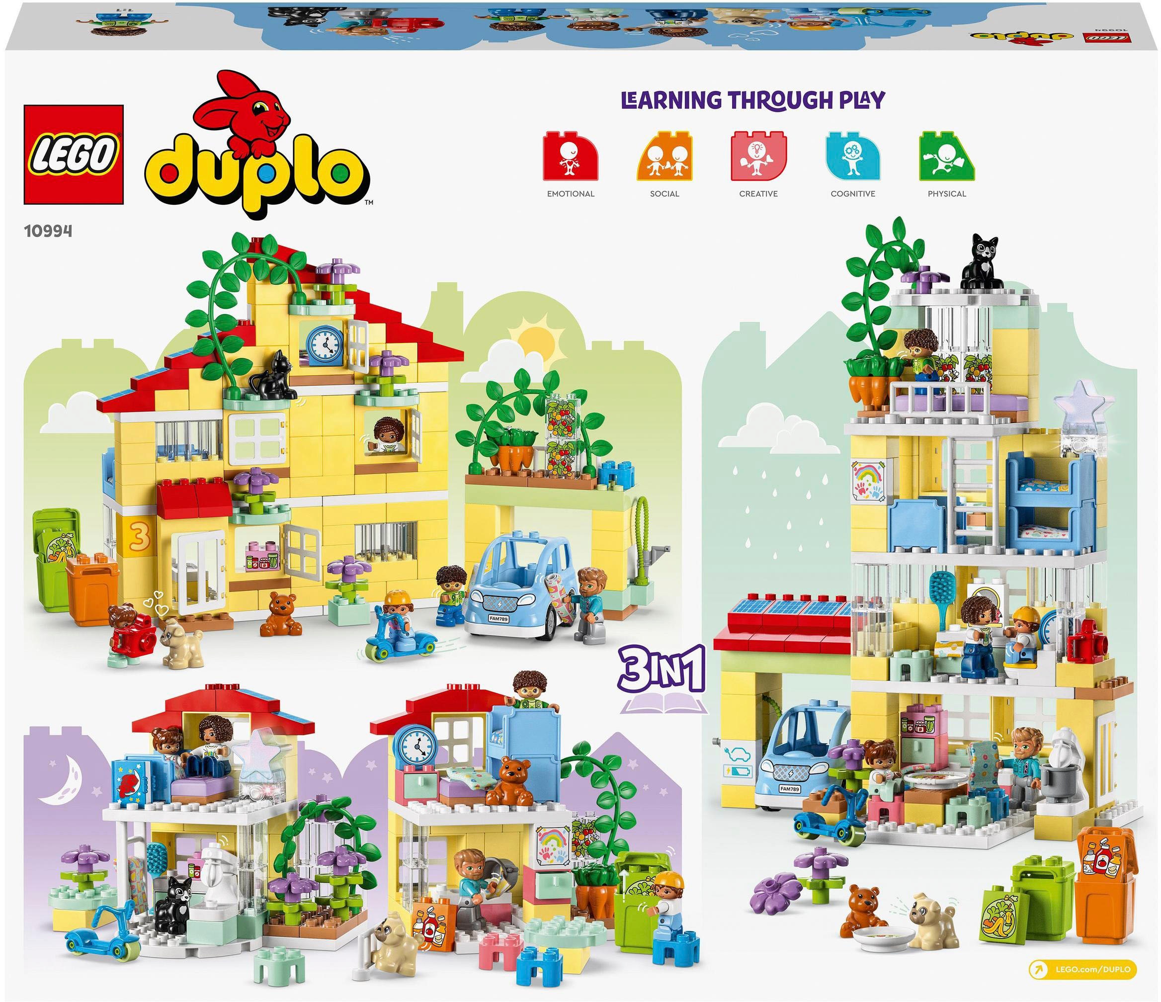 LEGO® Konstruktionsspielsteine »3in1 Familienhaus (10994), LEGO® DUPLO«, (218 St.), Made in Europe