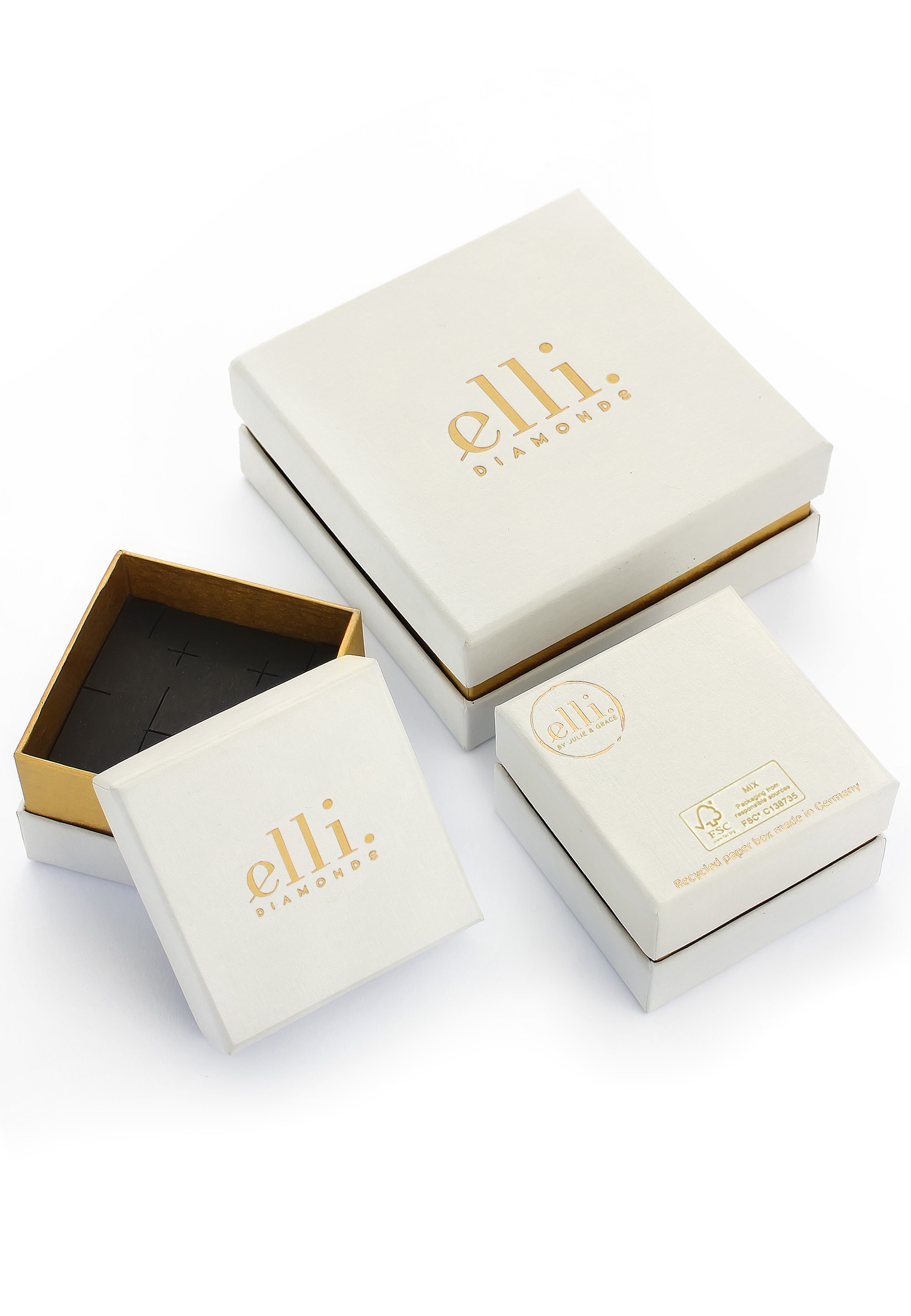 Elli DIAMONDS Paar Ohrstecker »Ohrringe Laborgezüchtete Diamanten Weiß Brilliant Schliff (0.068 ct) 925 Sterling Silver«