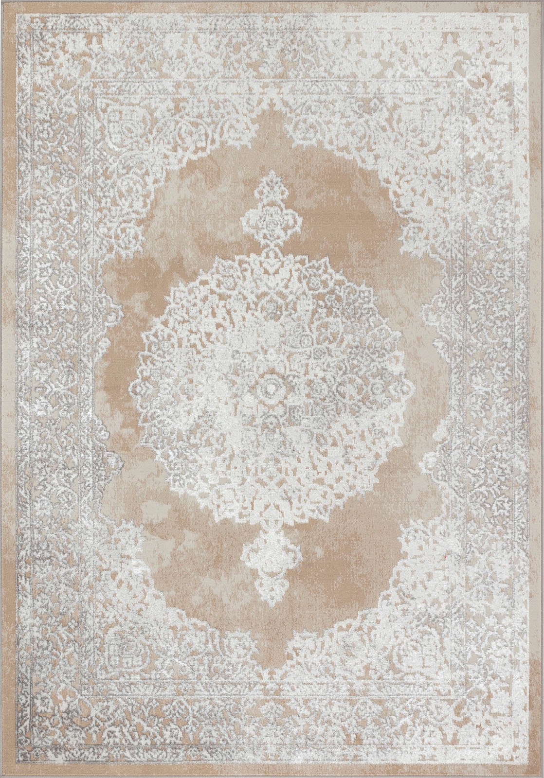 Livabliss Teppich »LOCKPORT«, rechteckig, 10 mm Höhe, Kurzflor Orientteppich, Wohnzimmer, Schlafzimmer, Beige