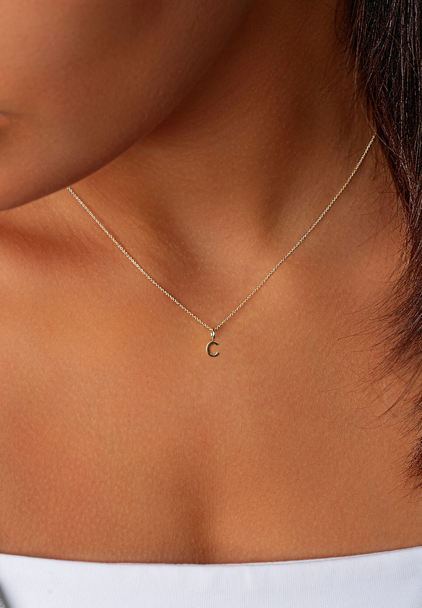 ONE ELEMENT Kette und Anhänger Set »Schmuckset - Set mit Halskette Buchstabe C Buchstaben Anhänger aus 333 Gelbgold«