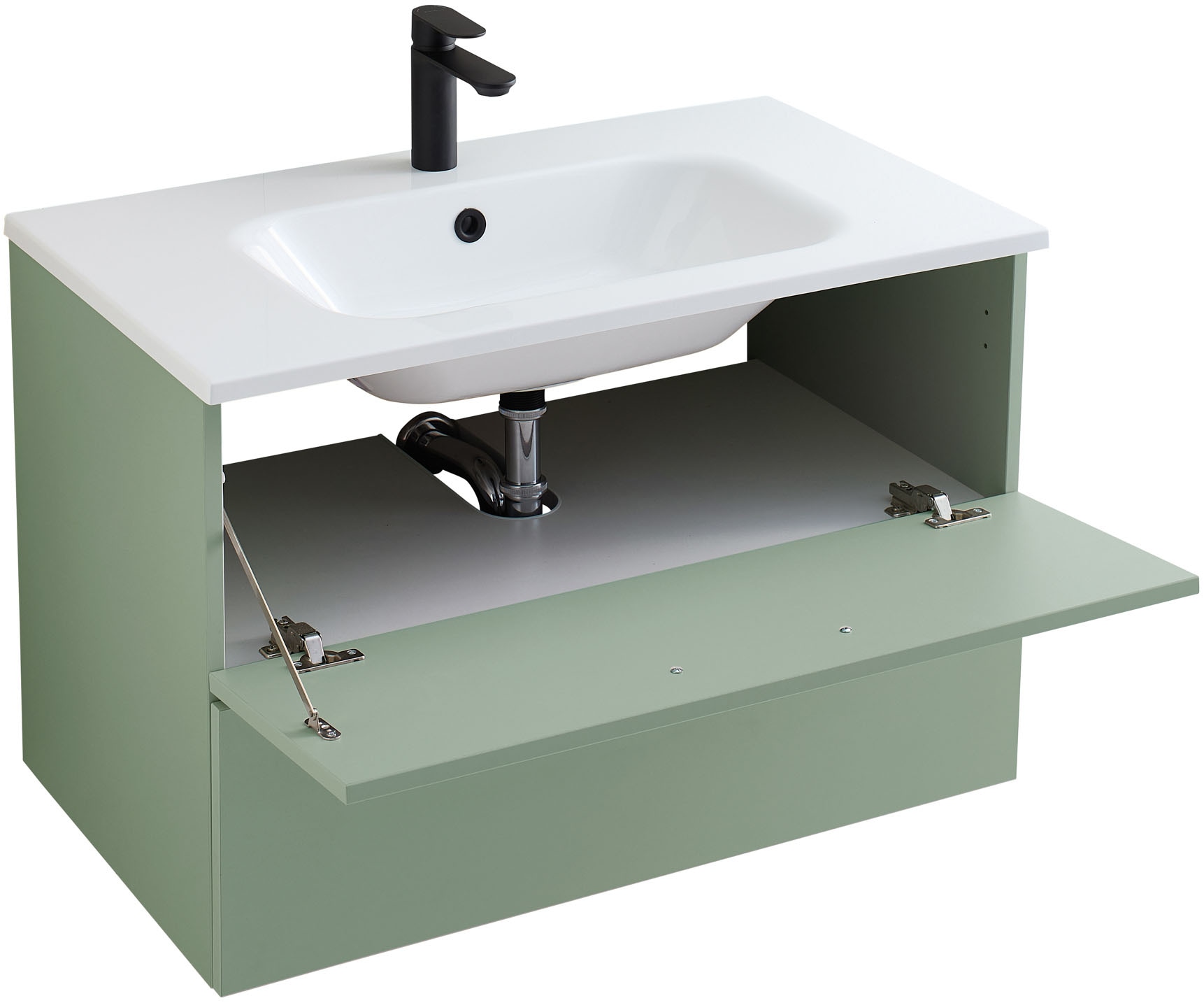 Saphir Badmöbel-Set »Quickset 500, Waschtischunterschrank mit Mineralmarmorwaschtisch« 2 Stk. tlg.