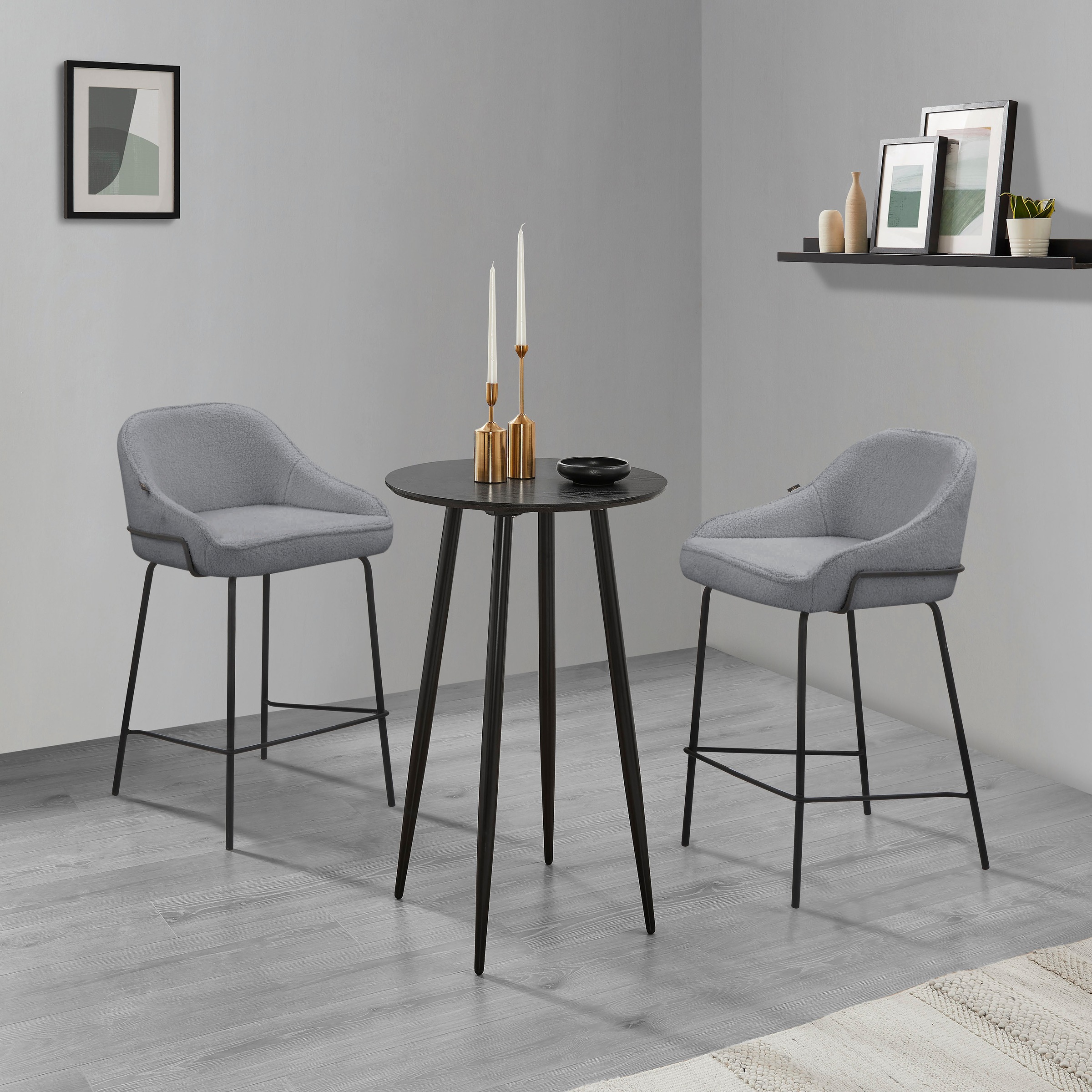 Leonique 4-Fußstuhl »Puant«, 2 St., Struktur, mit Stoff aus Polyester/recyceltem Polyester, Sitzhöhe 65 cm