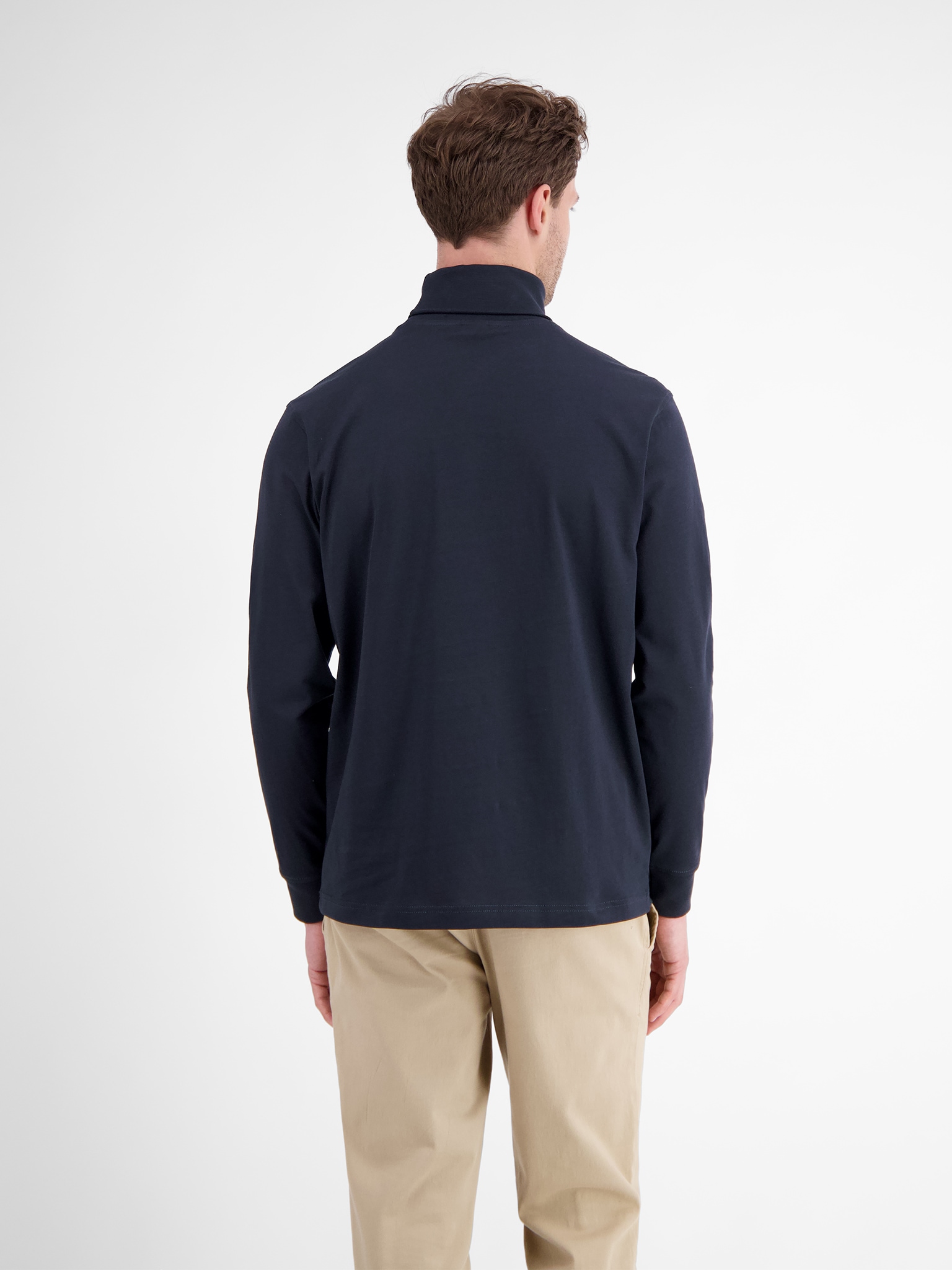 LERROS Rollkragenshirt mit Logo Stickerei