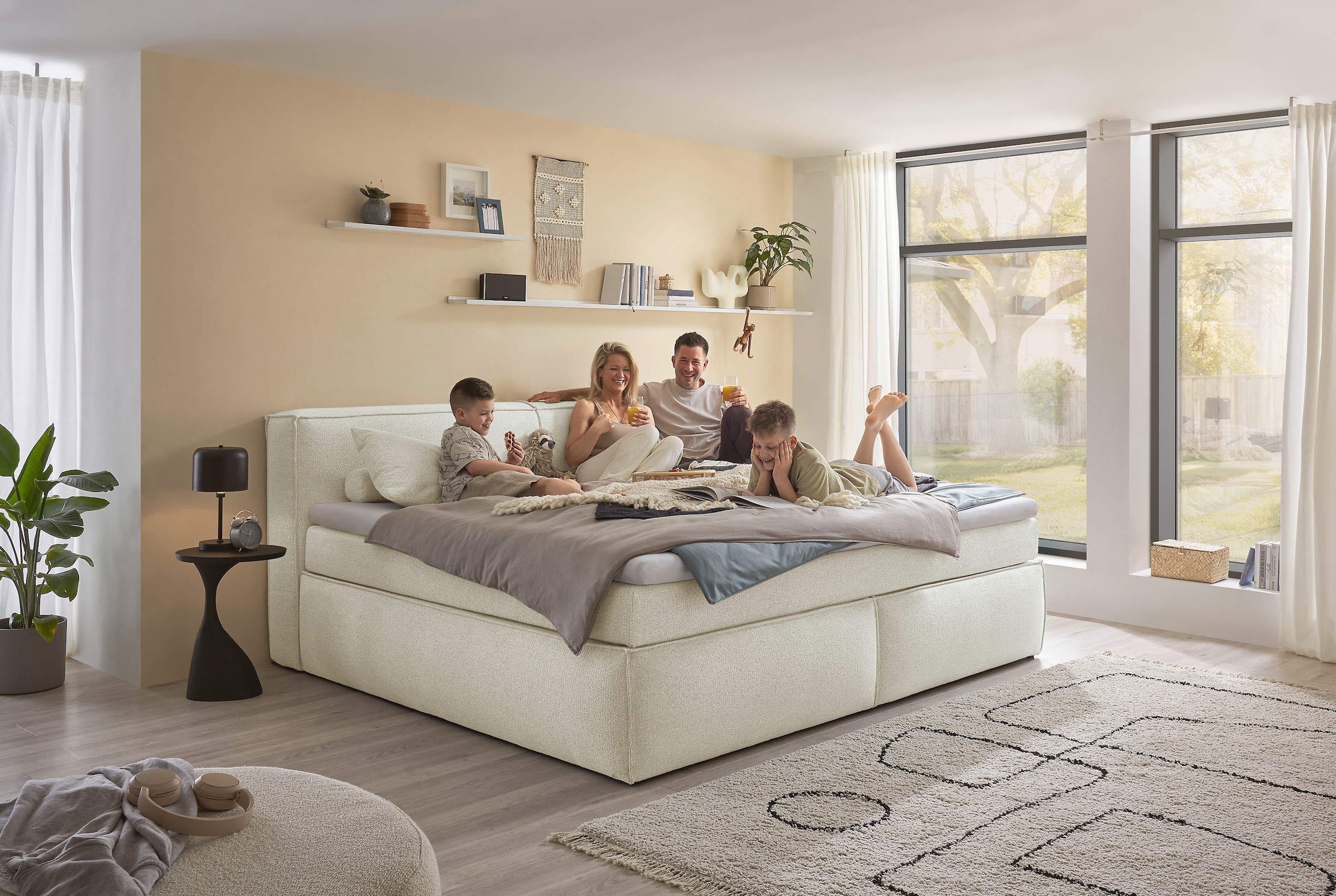 ED EXCITING DESIGN Boxspringbett »Sandon, Familienbett erhältlich in der Größe 240x200cm« in verschiedenen Farben erhältlich