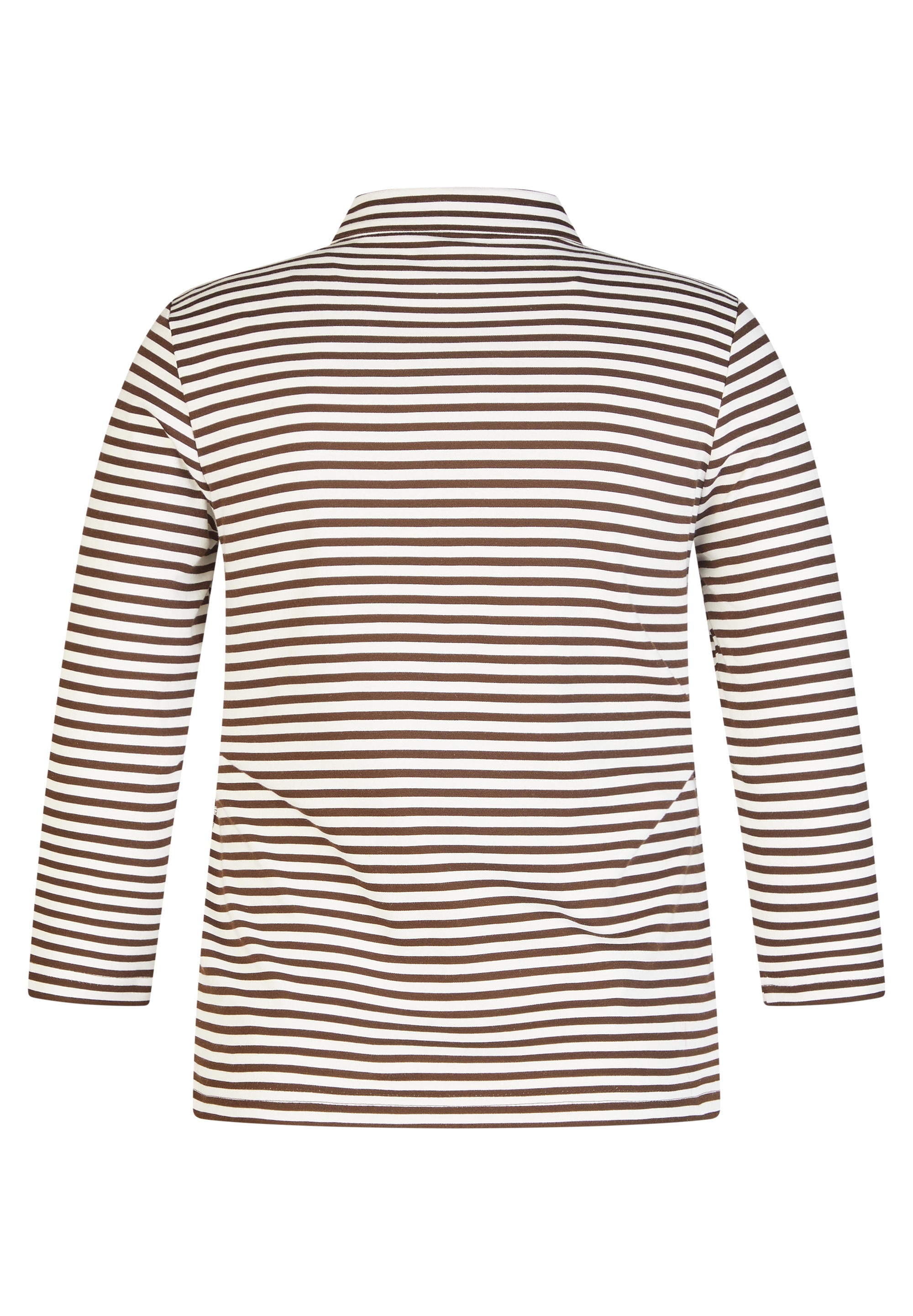 Rabe T-Shirt 3/4-Arm geringelt und mit Hemdkragen und Glitzersteinen