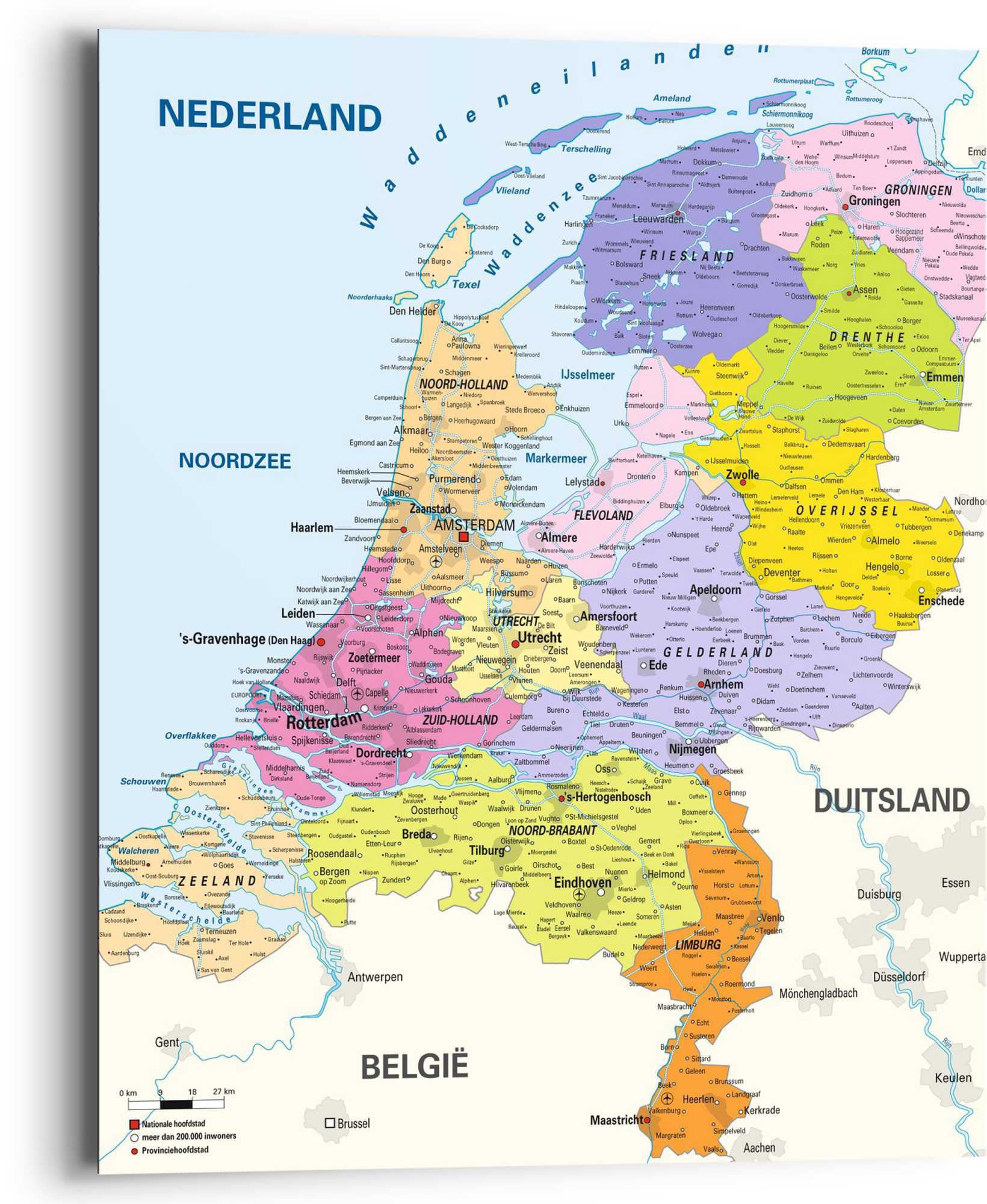 Reinders! Wandbild »Wandbild Landkarte Niederlande Niederländisch (1 St.) - Städte«, bestellen - Landkarten, Raten auf Holland