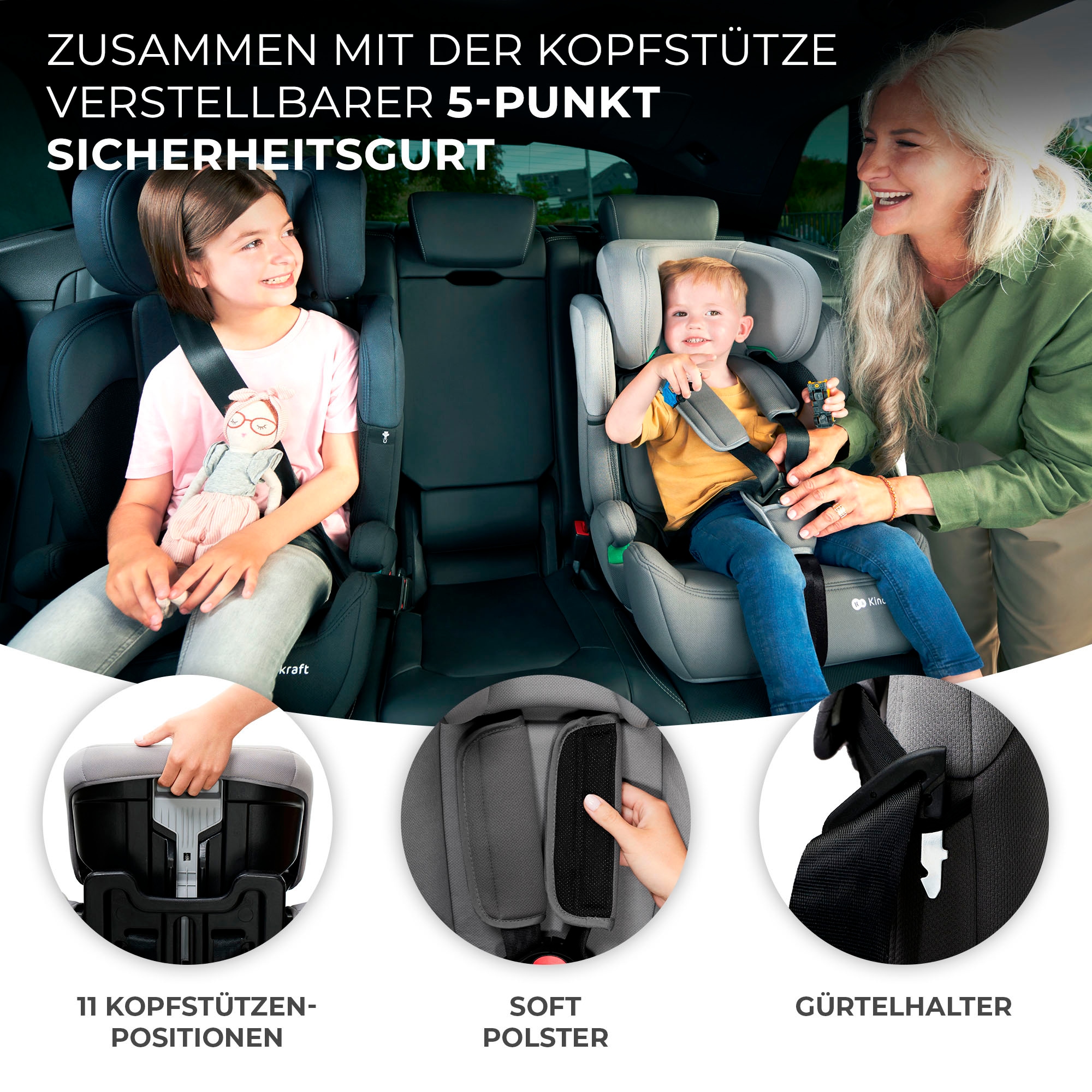 Kinderkraft Autokindersitz »COMFORT UP i-Size«, Klasse I / II / III (9-36 kg), mit herausnehmbarem modularen Einsatz