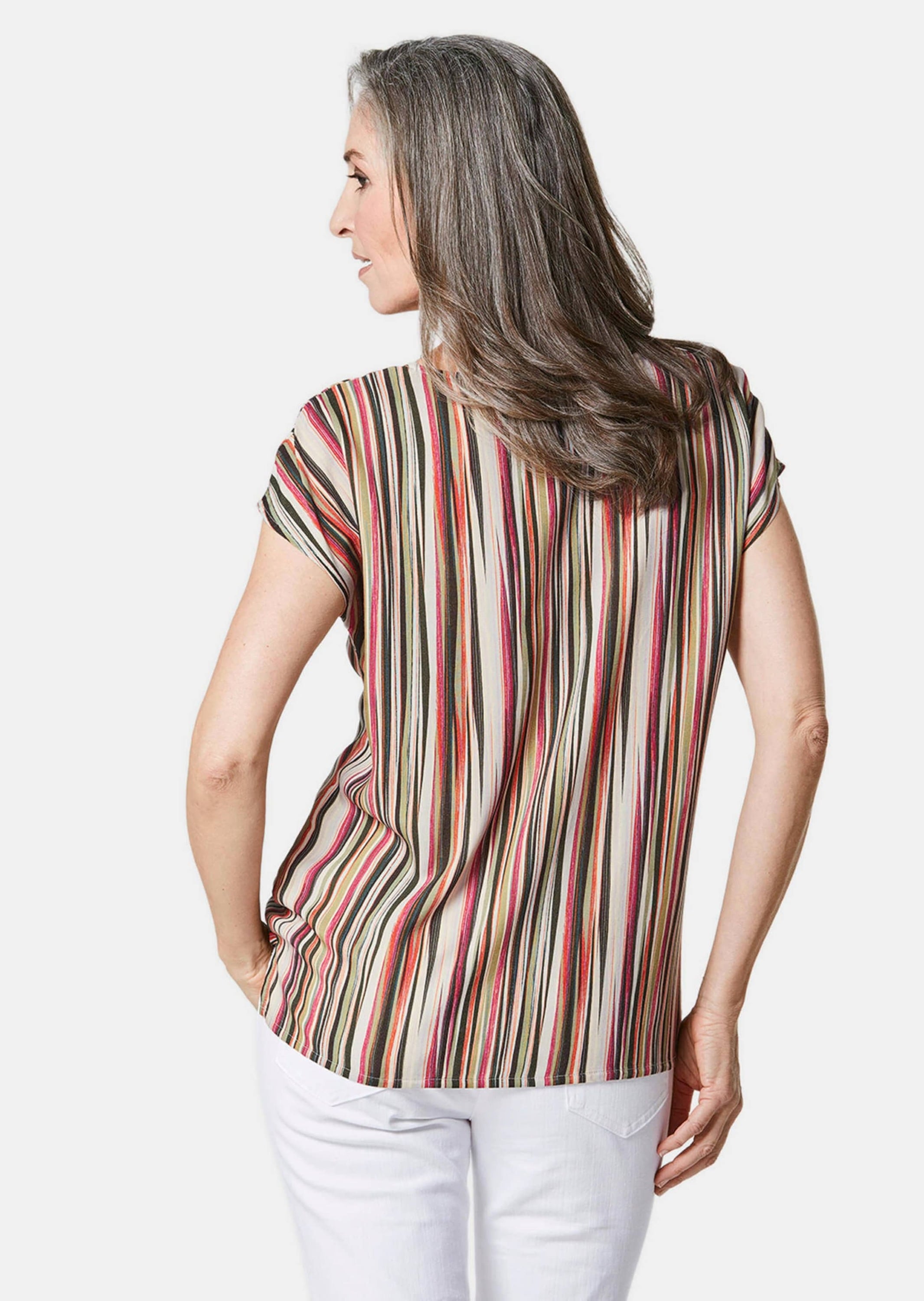 GOLDNER Druckbluse »Bluse Druckbluse mit Streifendruck«