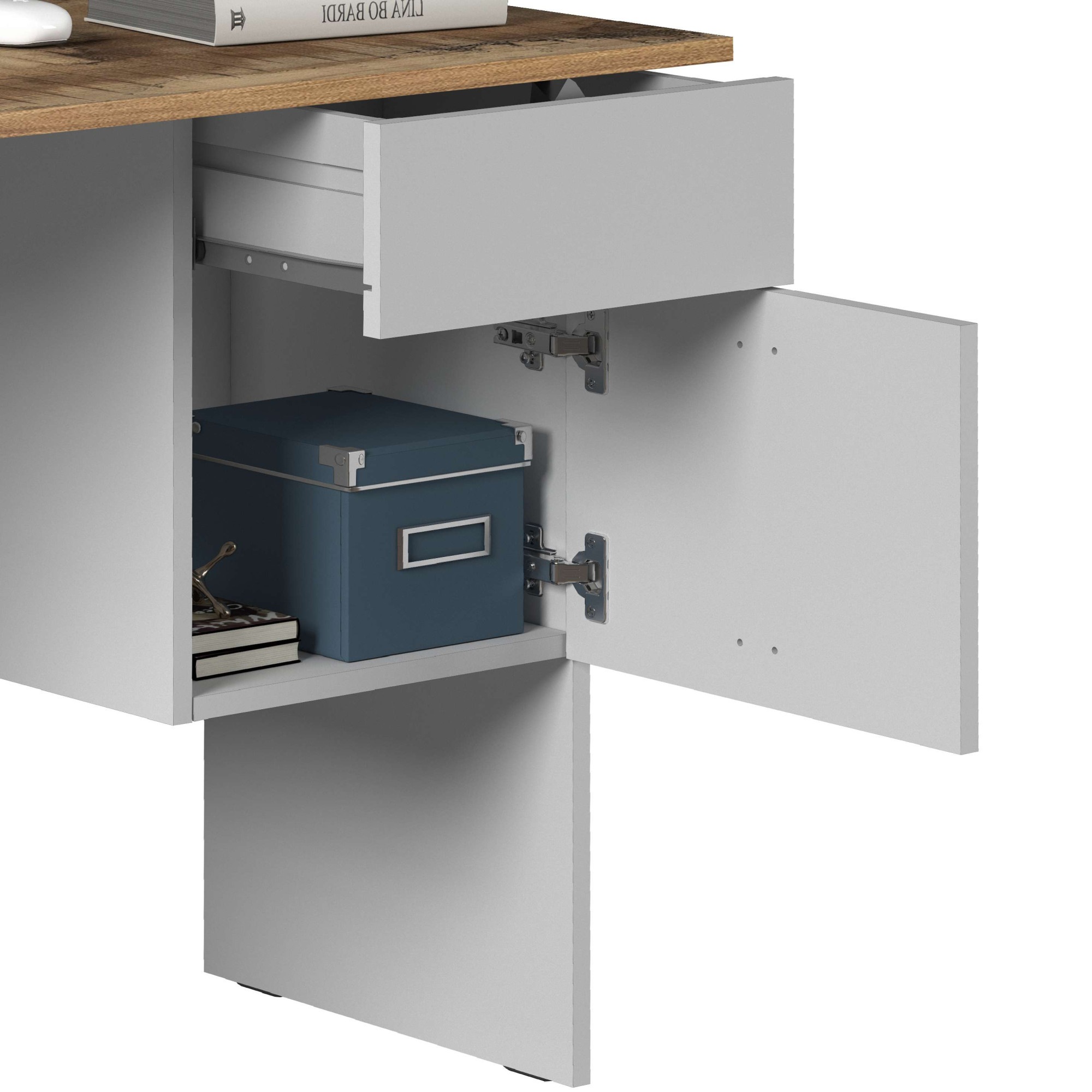 INOSIGN Schreibtisch »Sunrise, kleiner Computertisch, Bürotisch«, mit 1 Tür & 1 Schublade, Tischplatte Breite 110 cm, Made in Italy