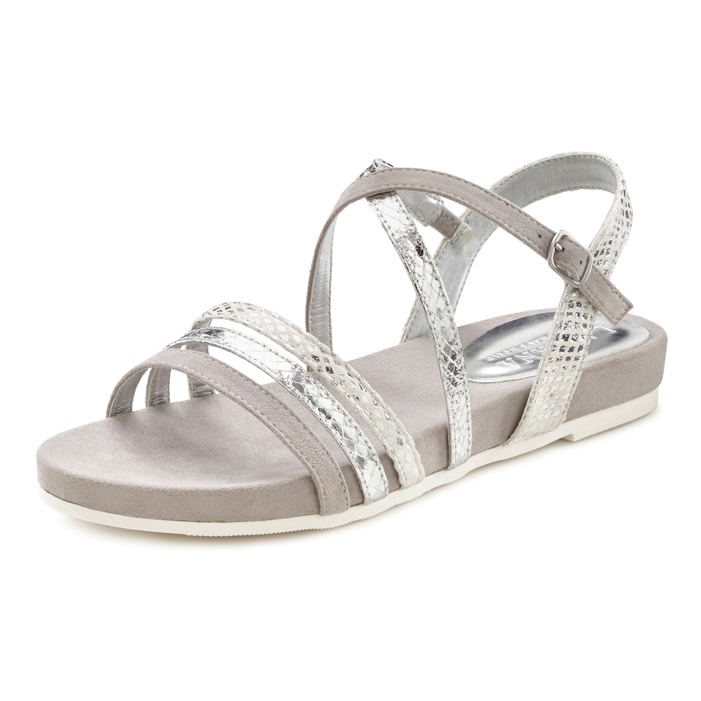 LASCANA Sandale, Sandalette, Sommerschuh mit Metallic-Optik VEGAN