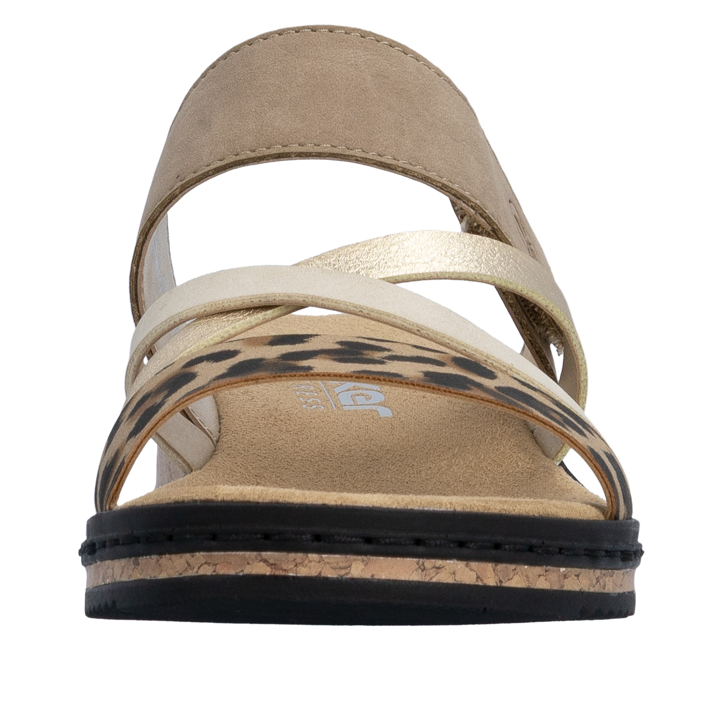 Rieker Pantolette  Keilabsatz, Sommerschuh, Schlappen mit Klettriemchen