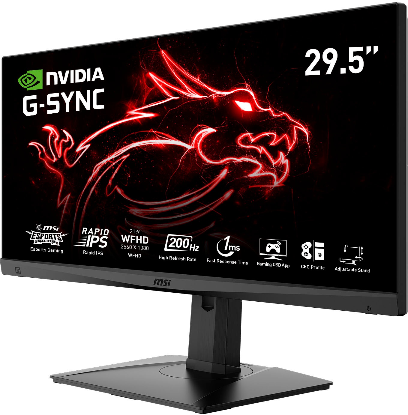 MSI Gaming-Monitor »Optix MAG301RF«, 75 cm/29,5 Zoll, 2560 x 1080 px, WFHD, 1 ms Reaktionszeit, 200 Hz, 3 Jahre Herstellergarantie, höhenverstellbar, USB-C