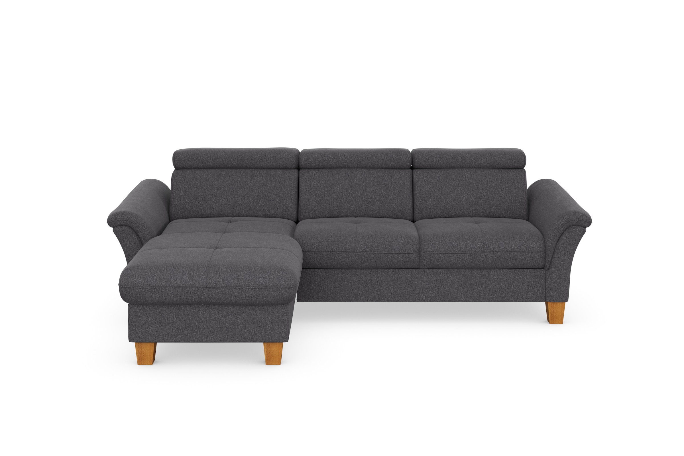 Home affaire Ecksofa »Lindgren L-Form«, wahlweise mit Bett mit klappbaren Rollen, Kasten und Kopfverstellung