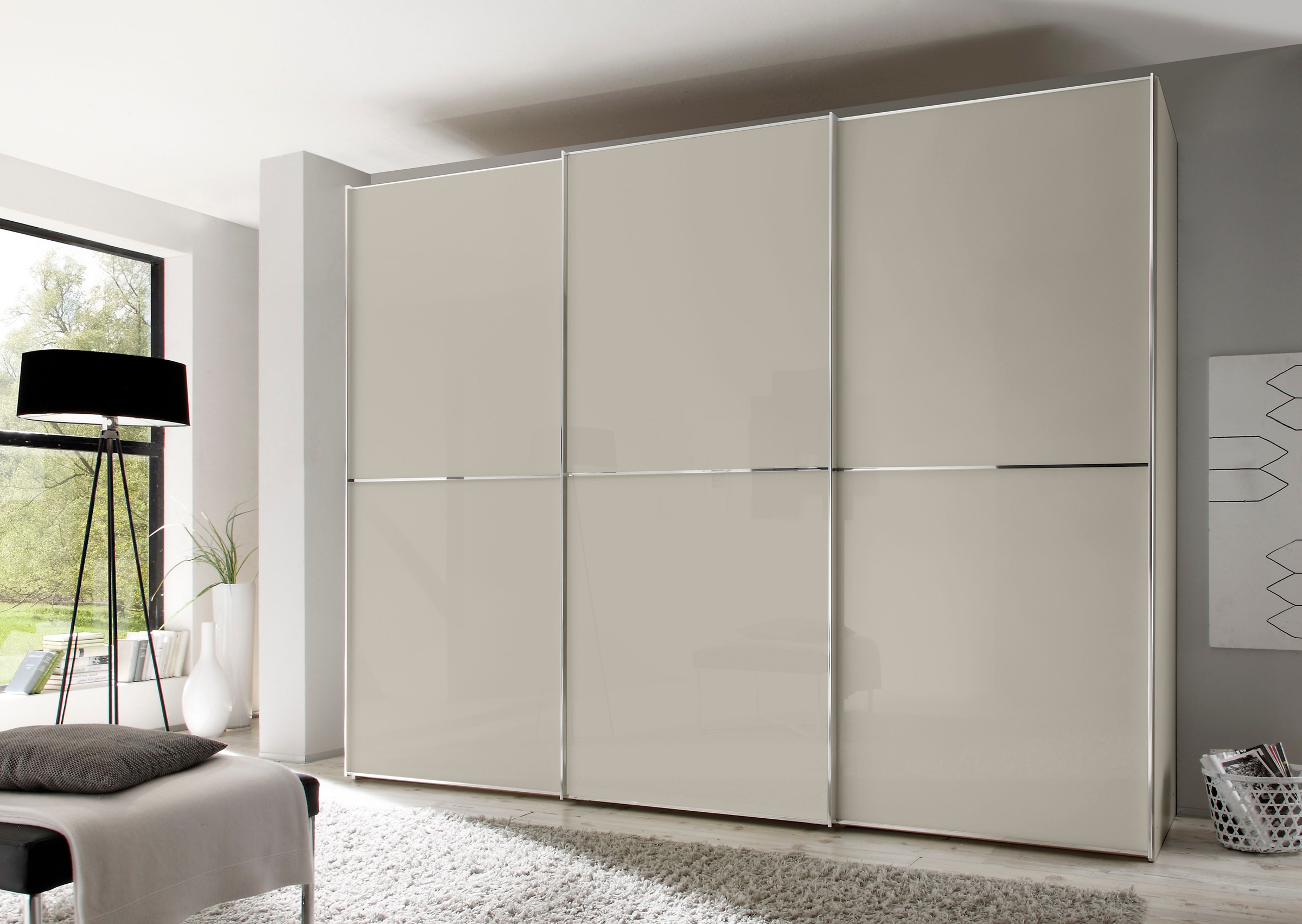 STAUD Schwebetürenschrank »Sinfonie Plus, edles Design in hochwertiger Qualität, Made in Germany« Mit Glasfront und vier verschiedenen Ausstattungsvarianten