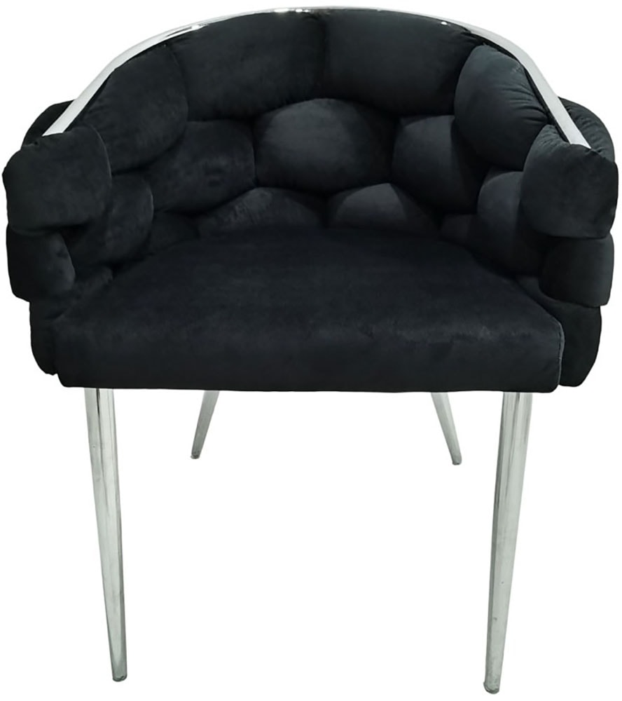 Kayoom Polsterstuhl »Stuhl Grace 125 2er-Set, Gestell aus Eisen, bequem gepolstert«, (Set), 2 St., Graziöses Design, absolutes Eye-Catcher, geflochtener Rücken