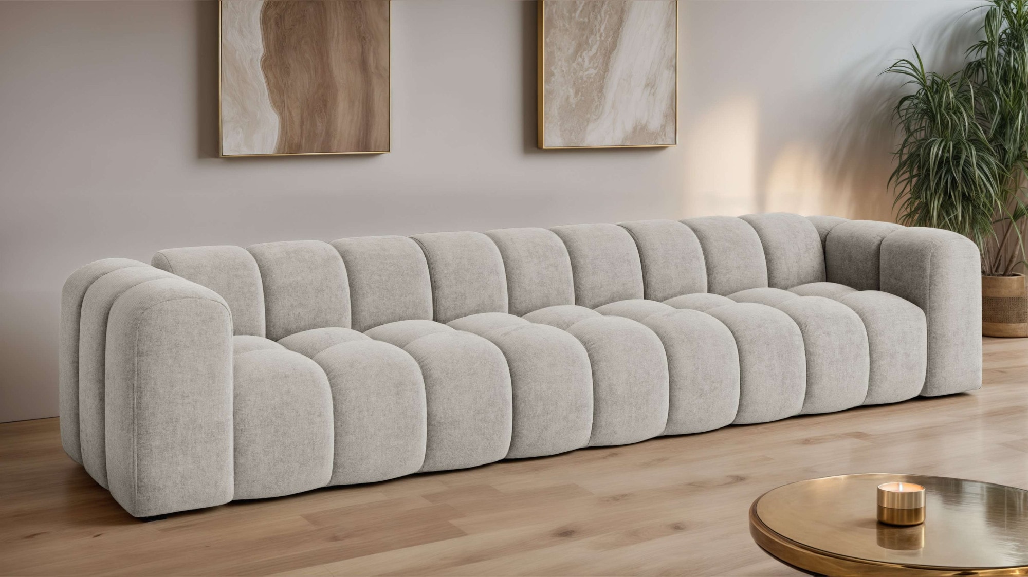 OTTO home Big-Sofa »XL KALLIE Design-Sofa mit Steppung, Bubble-Optik, Breite 340 cm« moderne Steppung, hoher Sitzkomfort und modernes Design