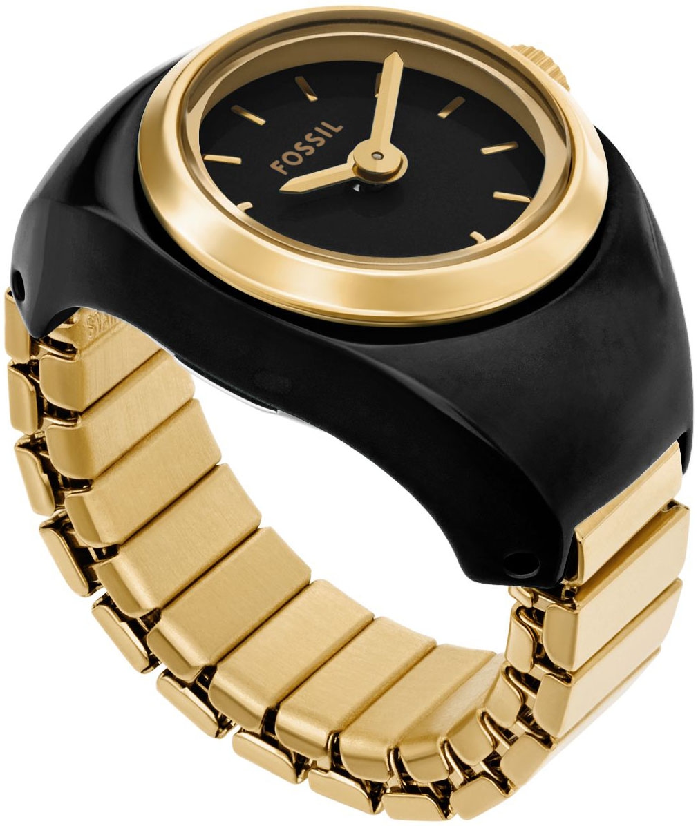 Fossil Uhrenring »WATCH RING« Quarzuhr, Damenuhr, analog, Flexband, Zugband