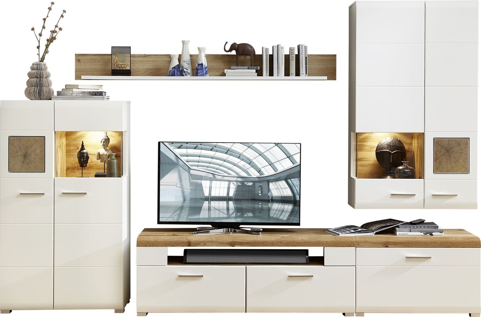 Innostyle Wohnwand »FUN PLUS«, (5 St.), inkl. LED-Beleuchtung