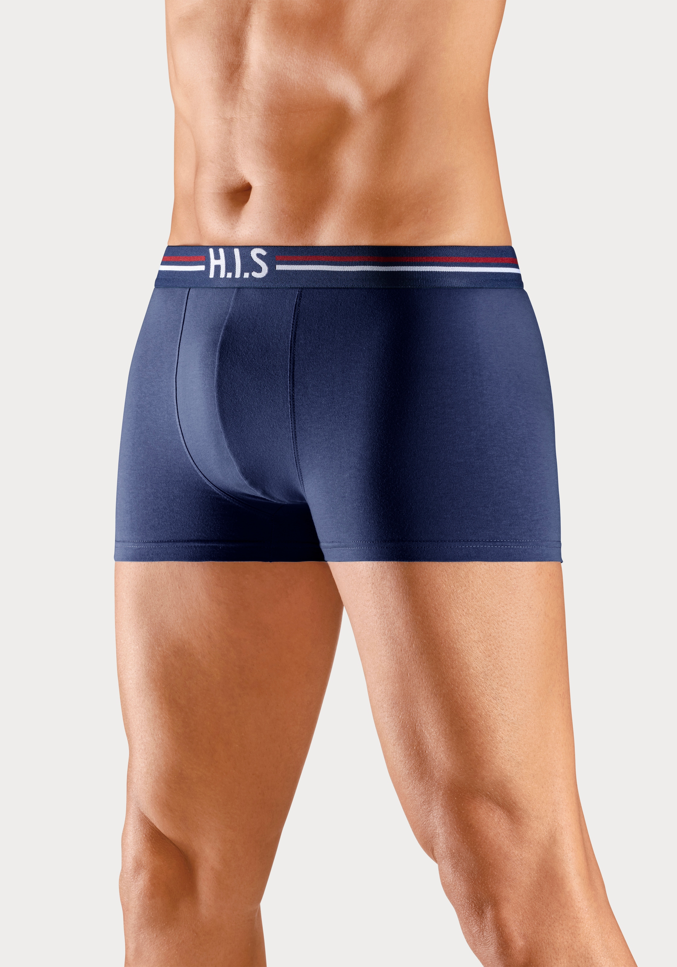 H.I.S Boxer »Boxershorts für Herren«, 5 Stk. mit Streifen und Markenlogo im Bund