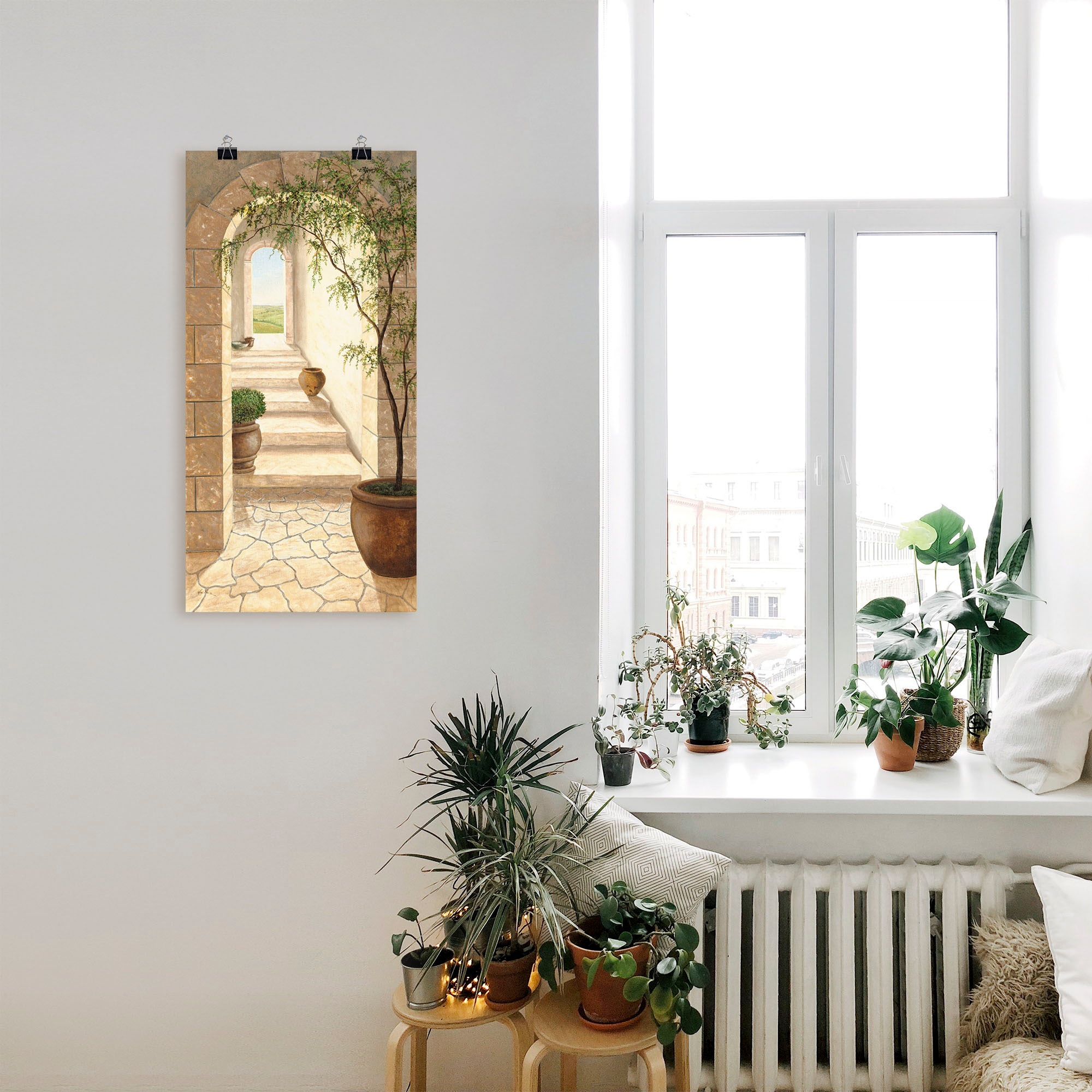 Artland Wandbild »Toskanischer Durchgang«, Fenster & Türen, (1 St.), als Alubild, Outdoorbild, Leinwandbild, Poster, Wandaufkleber