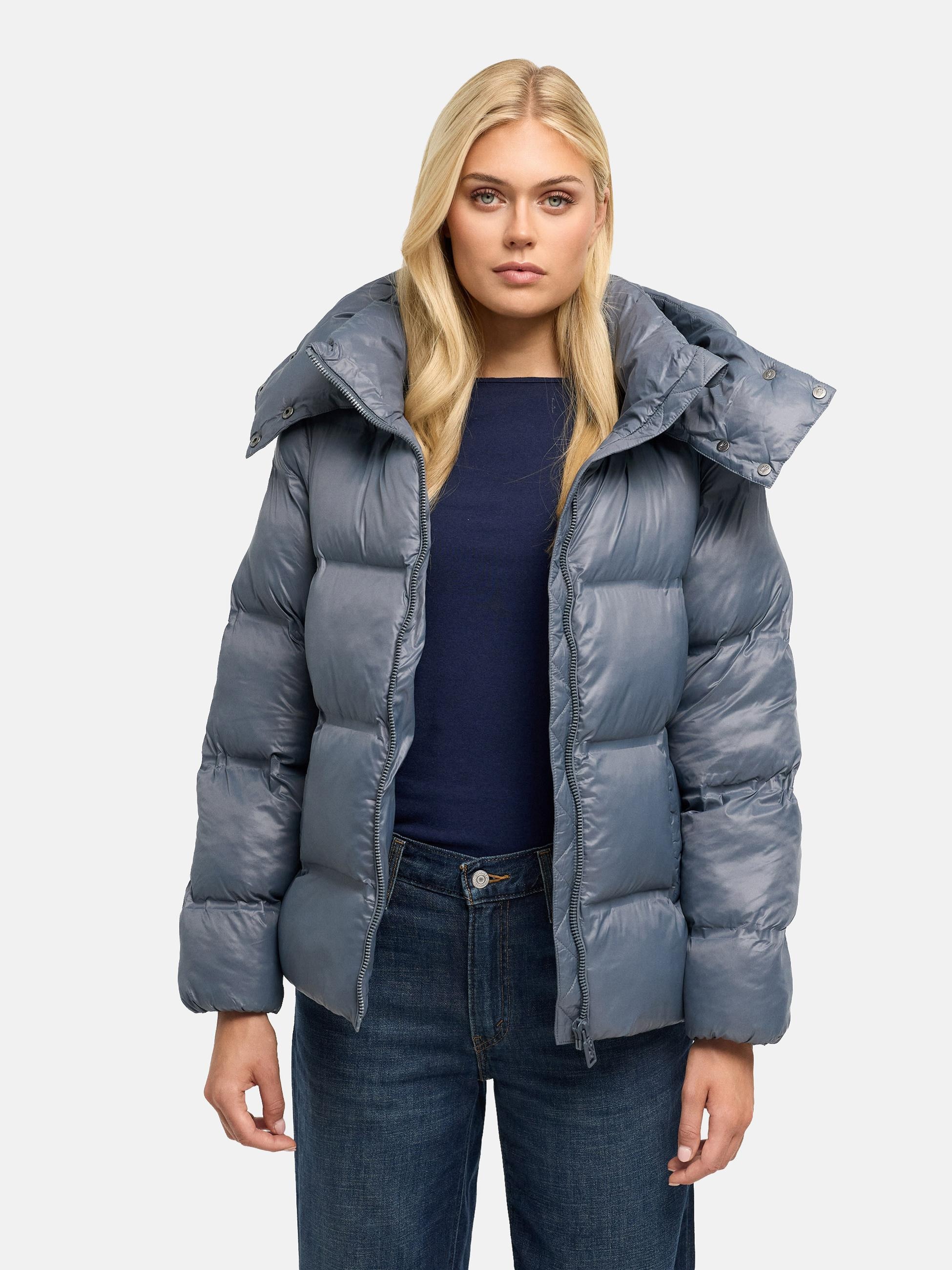 Navahoo Steppjacke »Steppjacke Snow-Frame 14« mit Kapuze Damen Winterjacke mit abnehmbarer Kapuze