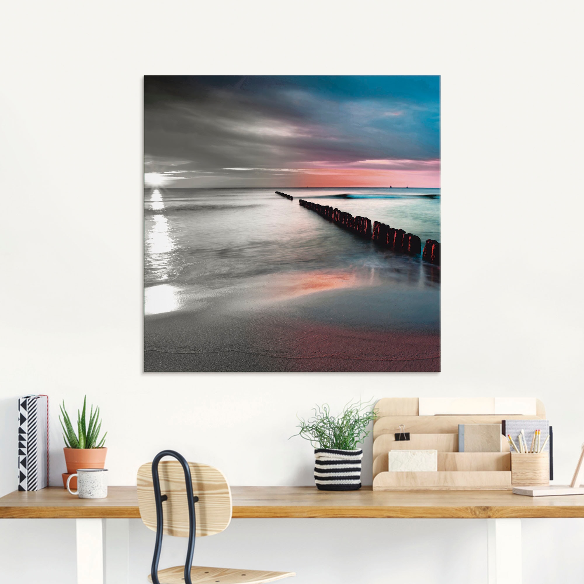Artland Glasbild »Ostsee mit schönem Sonnenaufgang«, Gewässer, (1 St.), in verschiedenen Größen