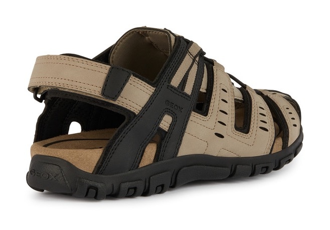 Geox Sandale »UOMO SANDAL STRADA C«, Sommerschuh, Klettschuh, Outdoorsandale, mit Lederfußbett