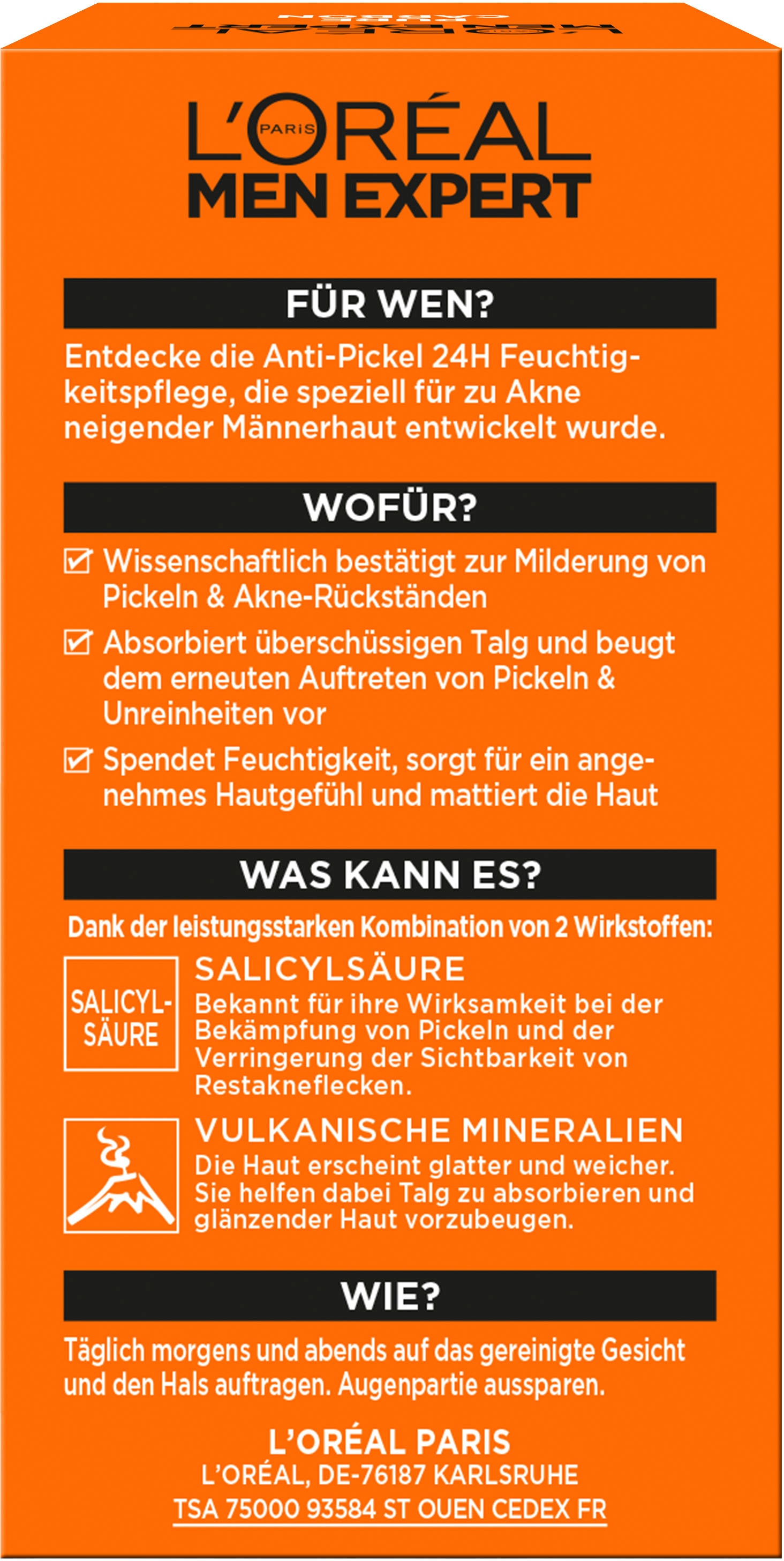 L'ORÉAL PARIS MEN EXPERT Gesichtsgel »Pure Carbon Anti-Pickel Pflege«, mit hoher Wirksamkeit
