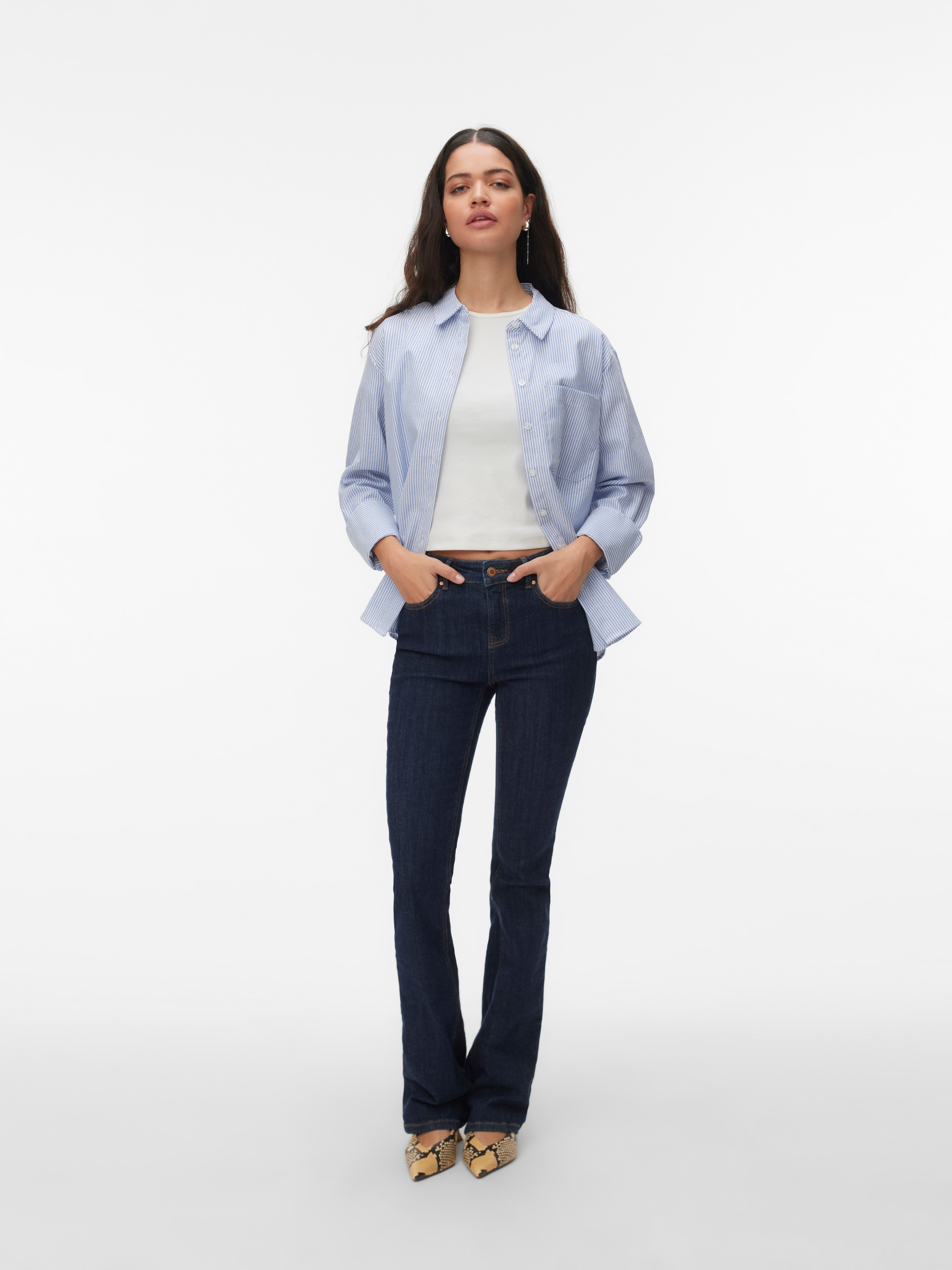 Vero Moda Hemdbluse »VMINGE L/S SHIRT WVN BTQ« mit Brusttasche