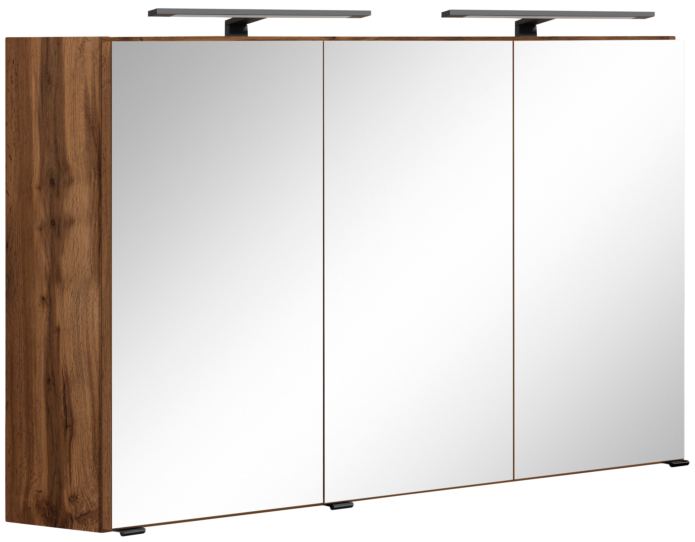 welltime Spiegelschrank »"Trento", Badezimmerschrank, Badmöbel«, Breite 120 cm, mit 3D-Effekt, Spiegeltüren, inklusive LED-Beleuchtung