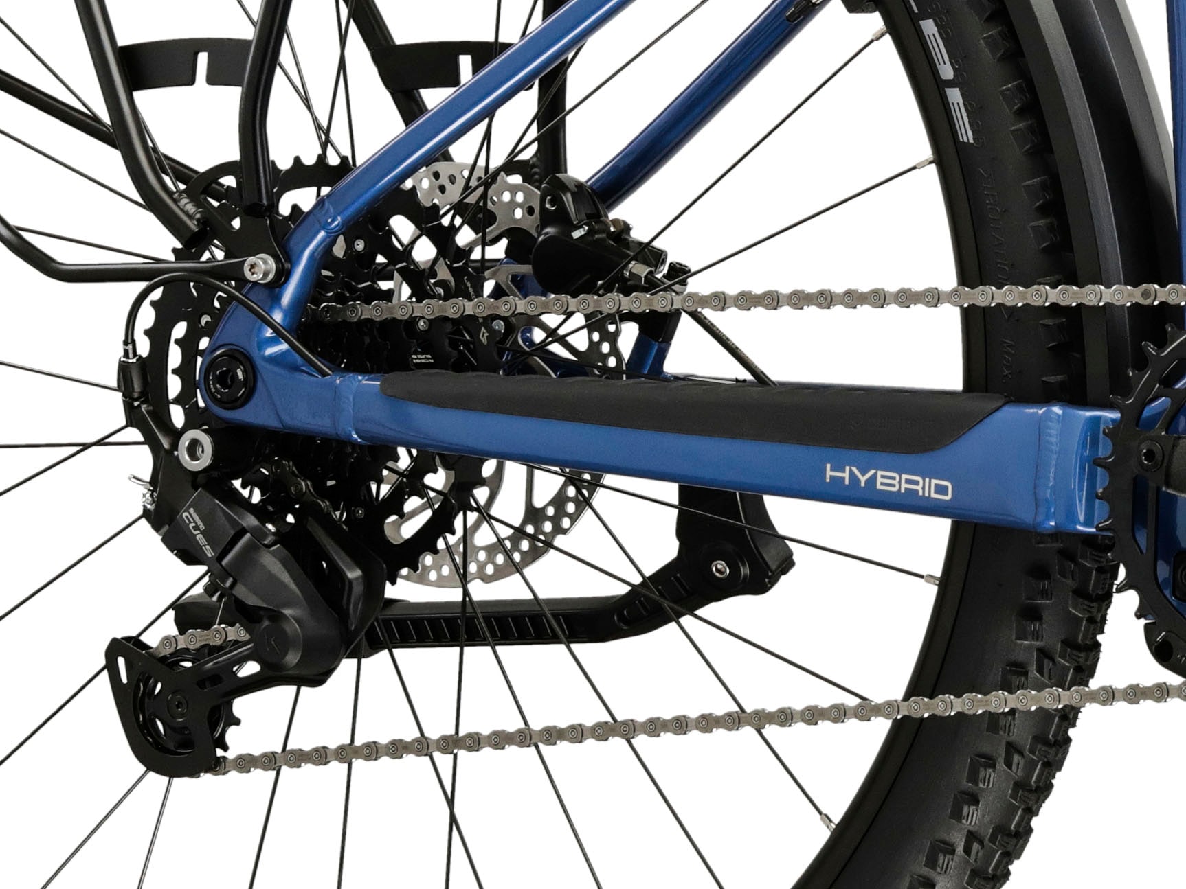 Kross »Influx Hybrid SUV 2.0 16,7Ah / 600 Wh 29 Zoll blau 9 Gänge 2026« 9 Gang Shimano CUES U4000 Schaltwerk Kettenschaltung Mittelmotor 250 W