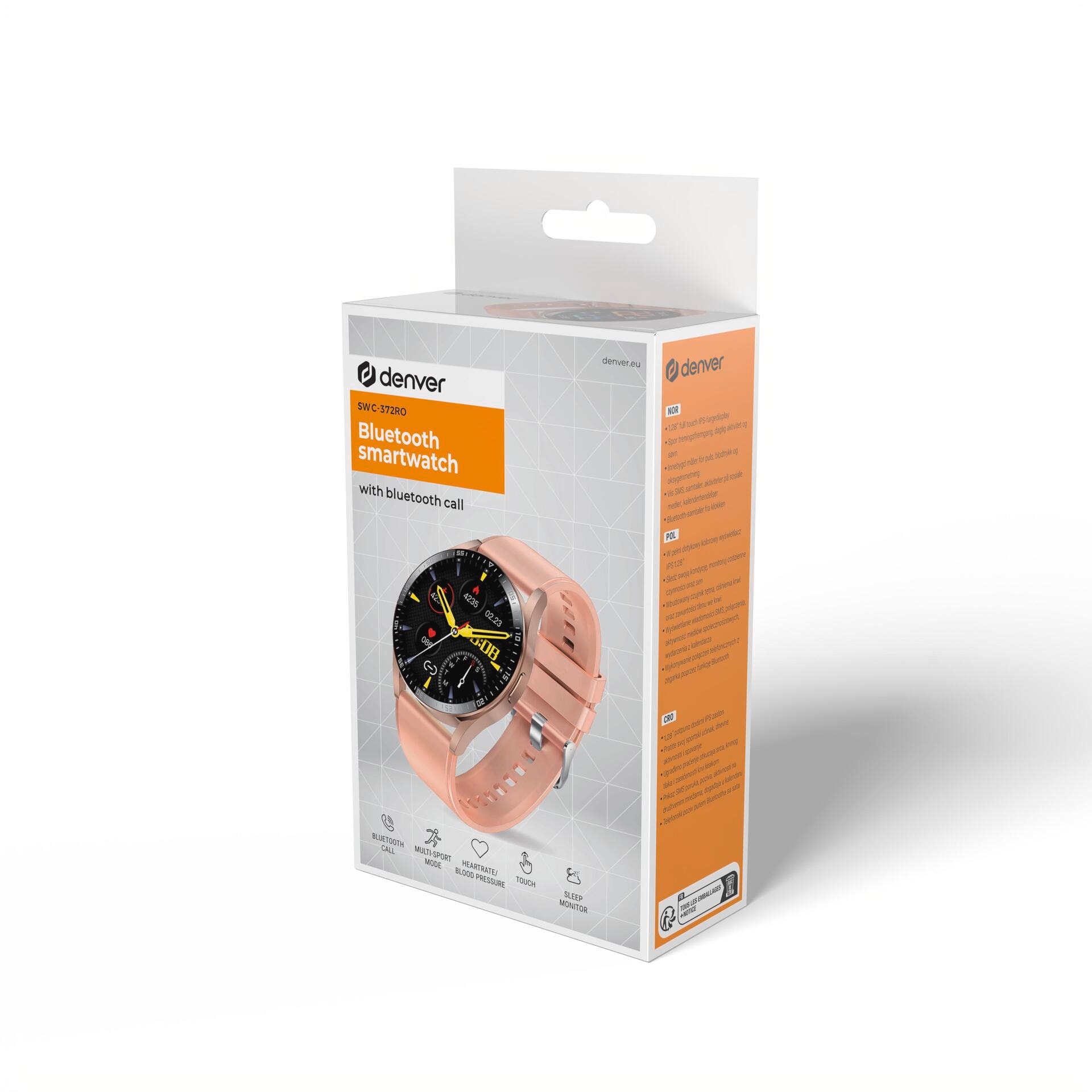 Denver Smartwatch »SWC-372«, (Proprietär Herzfrequenzmessung, Blutdruck, Multisport, IP54)