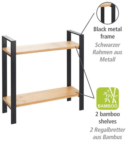 WENKO Küchenregal »Lou«, (1 St.), 2-stufig, Metall/Bambus