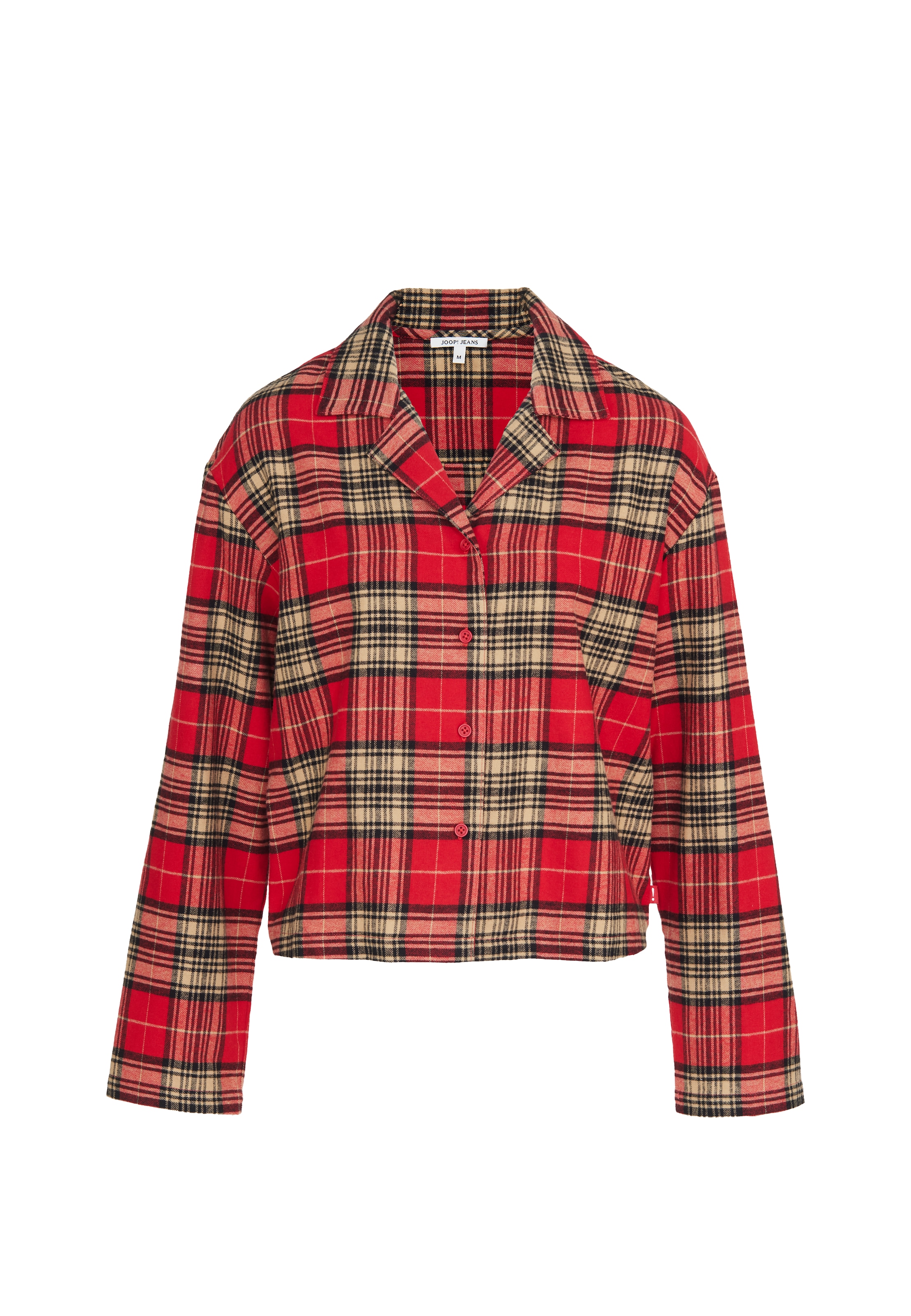 JOOP! Jeans Pyjamaoberteil »After Dark (JOOP! Jeans)« Karo-Design, Knöpfe, Langarm, Fleece-Qualität