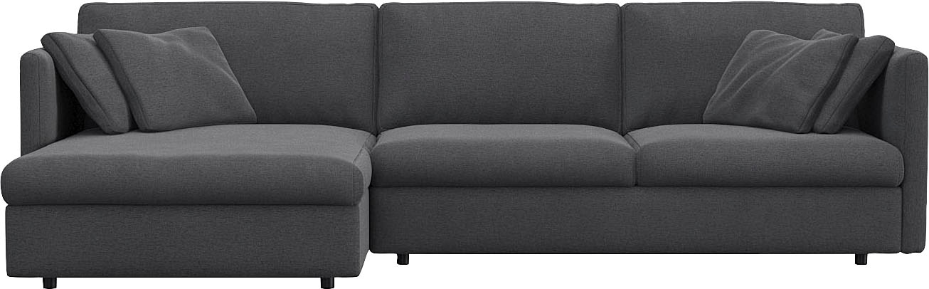 FLEXLUX Ecksofa »Lovane« Weich & anschmiegsam, große Sitztiefe auf Kaltschaum, Dekokissen inkl.