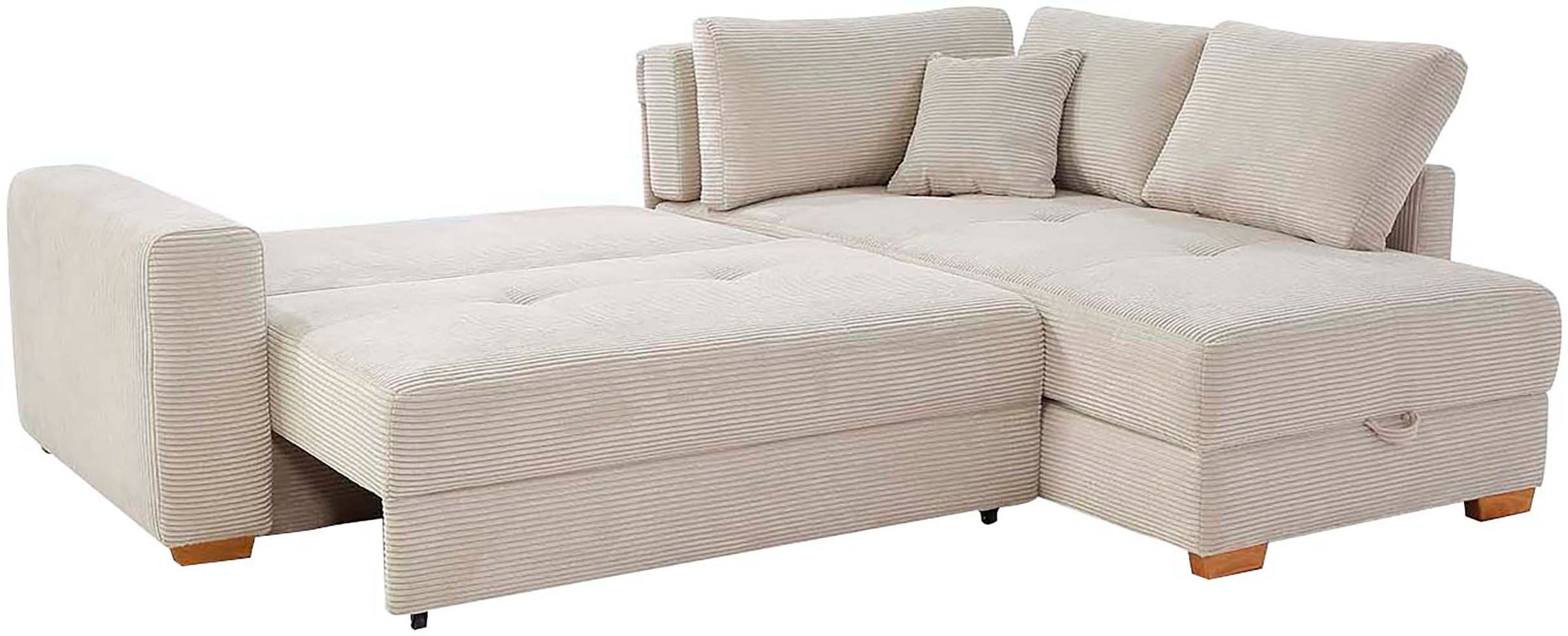 Jockenhöfer Gruppe Ecksofa »Sunset, Dauerschlafsofa mit« Tonnentaschen-Federkern, 5cm Kaltschaumtopper, flexible montierbar