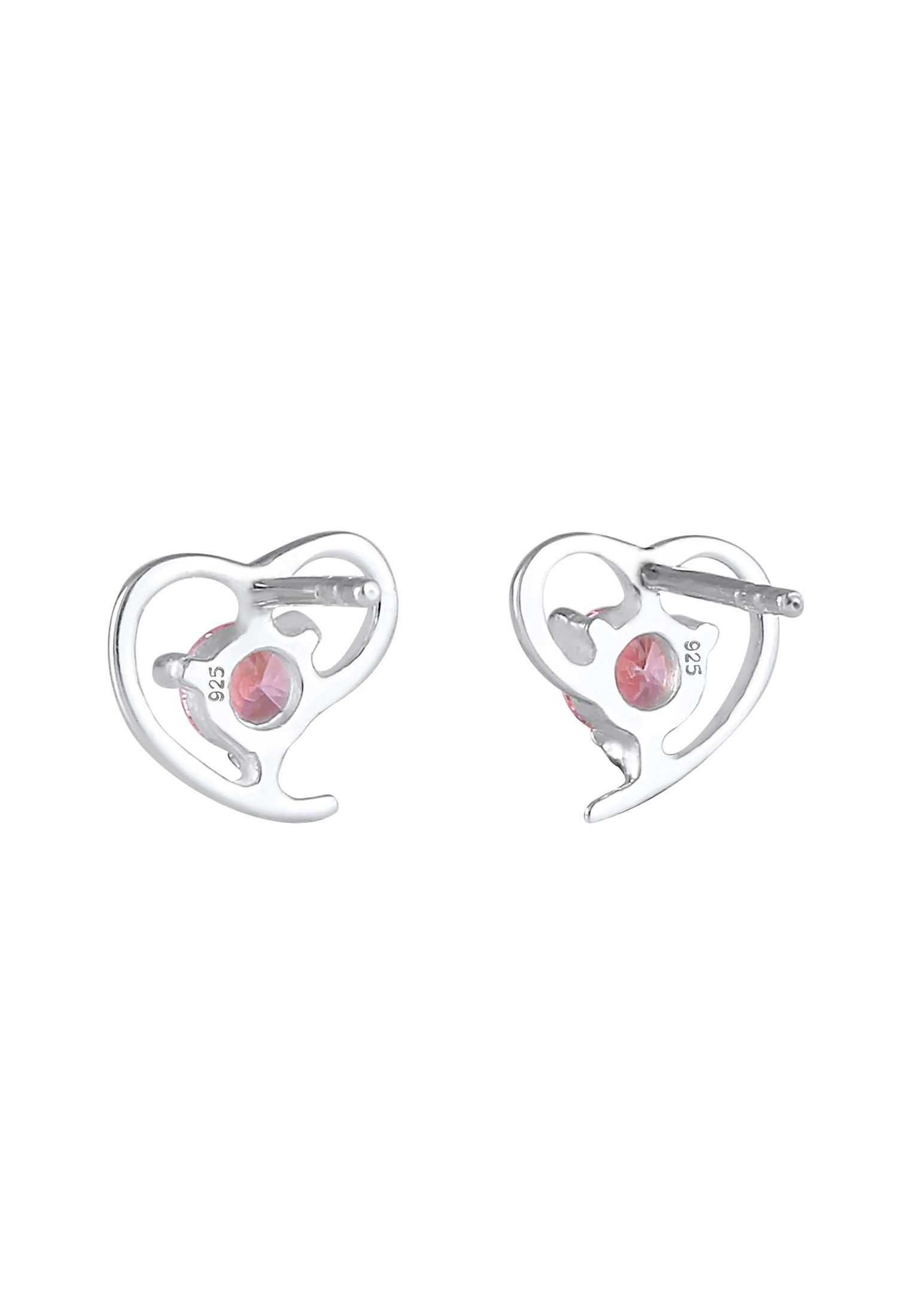 Elli Paar Ohrstecker »Ohrringe Stecker Herz Liebe Zirkonia Basic 925 Silber«