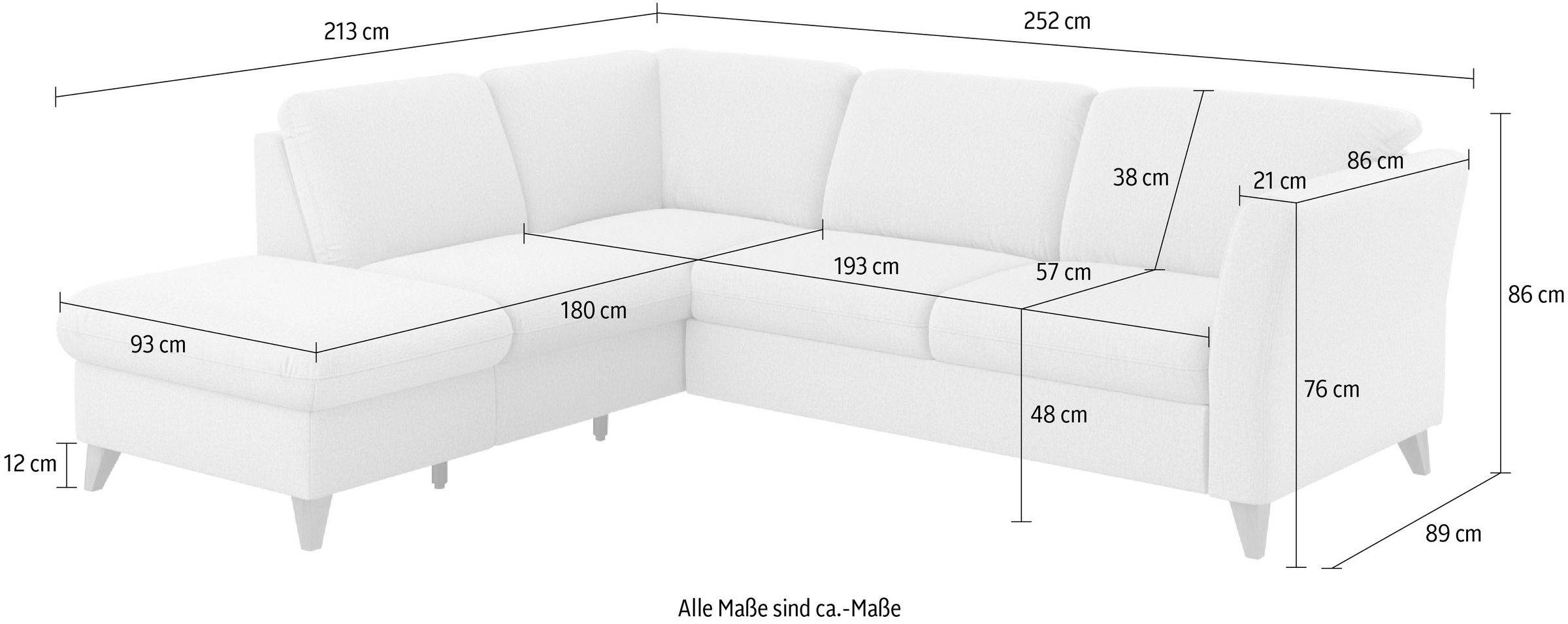 Home affaire Ecksofa »Trelleborg L-Form«, Federkern-Polsterung, wahlweise mit Bettfunktion und Stauraum