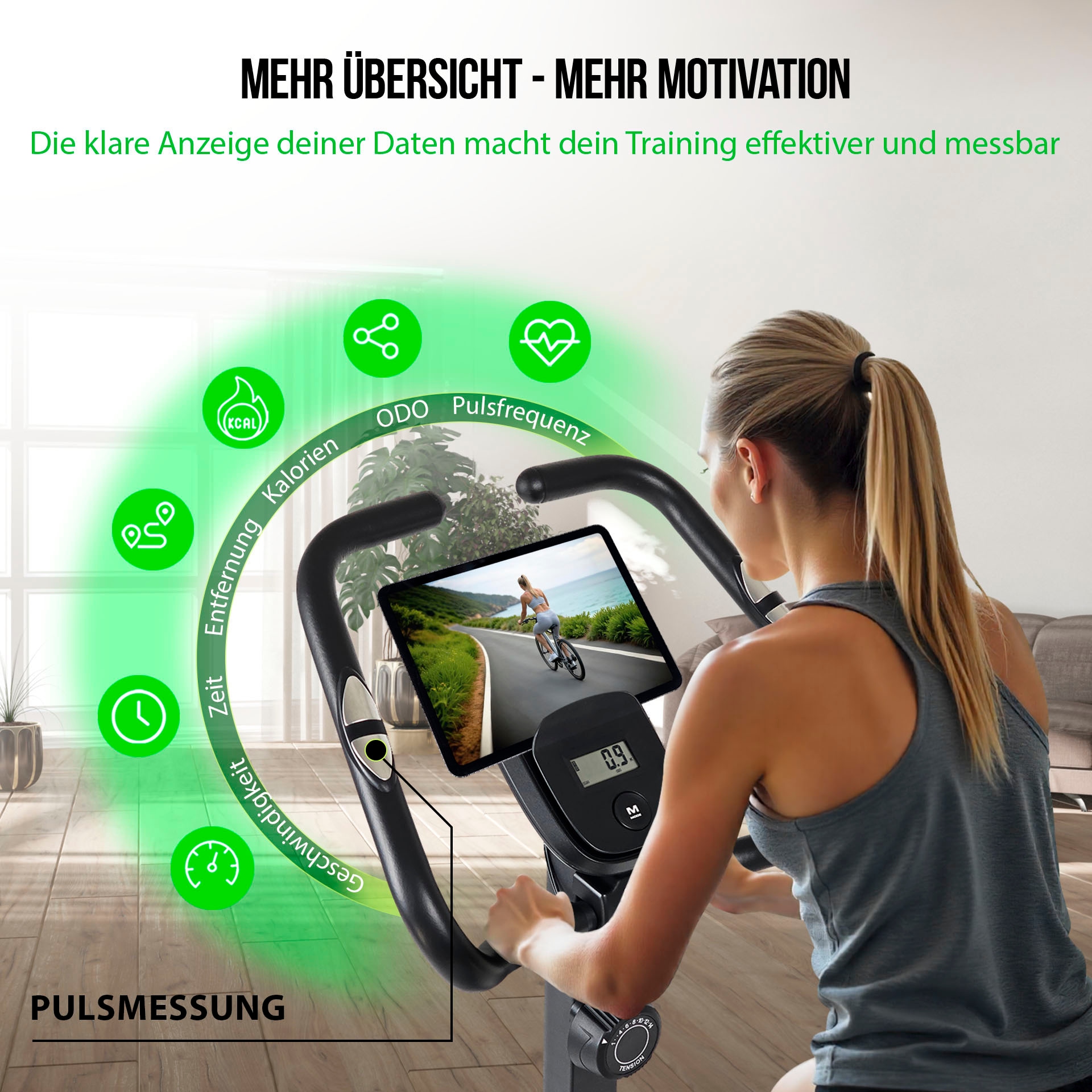 Christopeit Sport® Heimtrainer »Heimtrainer Active« 110 kg max. Benutzergewicht, Fahrrad, 14 Widerstandsstufen