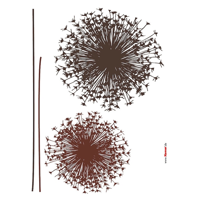 Komar Wandtattoo »Pusteblume«, (4 St.), 50x70 cm (Breite x Höhe), selbstklebendes  Wandtattoo online kaufen | mit 3 Jahren XXL Garantie