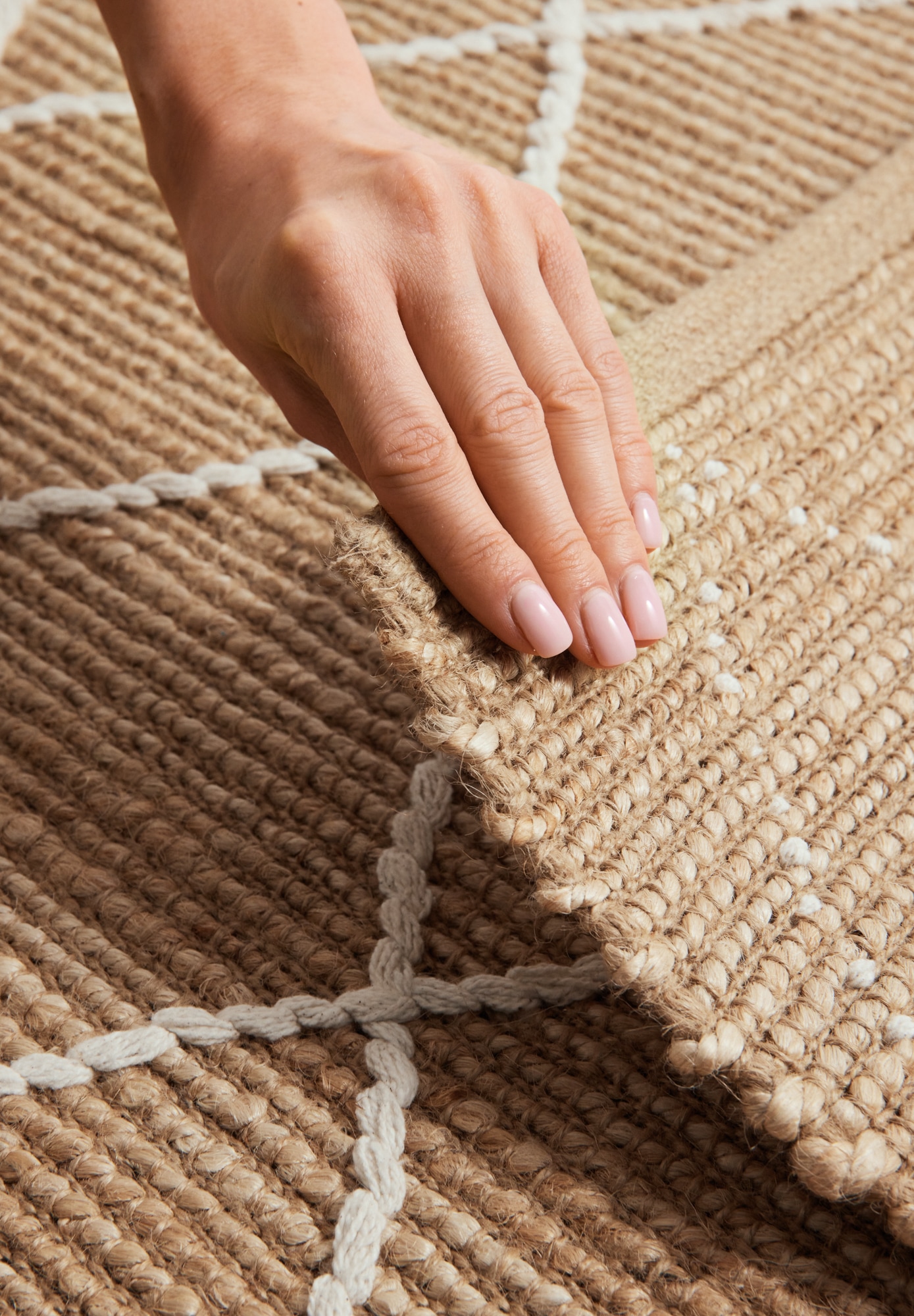 HANSE Home Teppich »Kunu Juteteppich«, rechteckig, 10 mm Höhe, Naturfasern, Jute mit Baumwolle, Wohnzimmer, Diele, Flur, Boho, Skandi