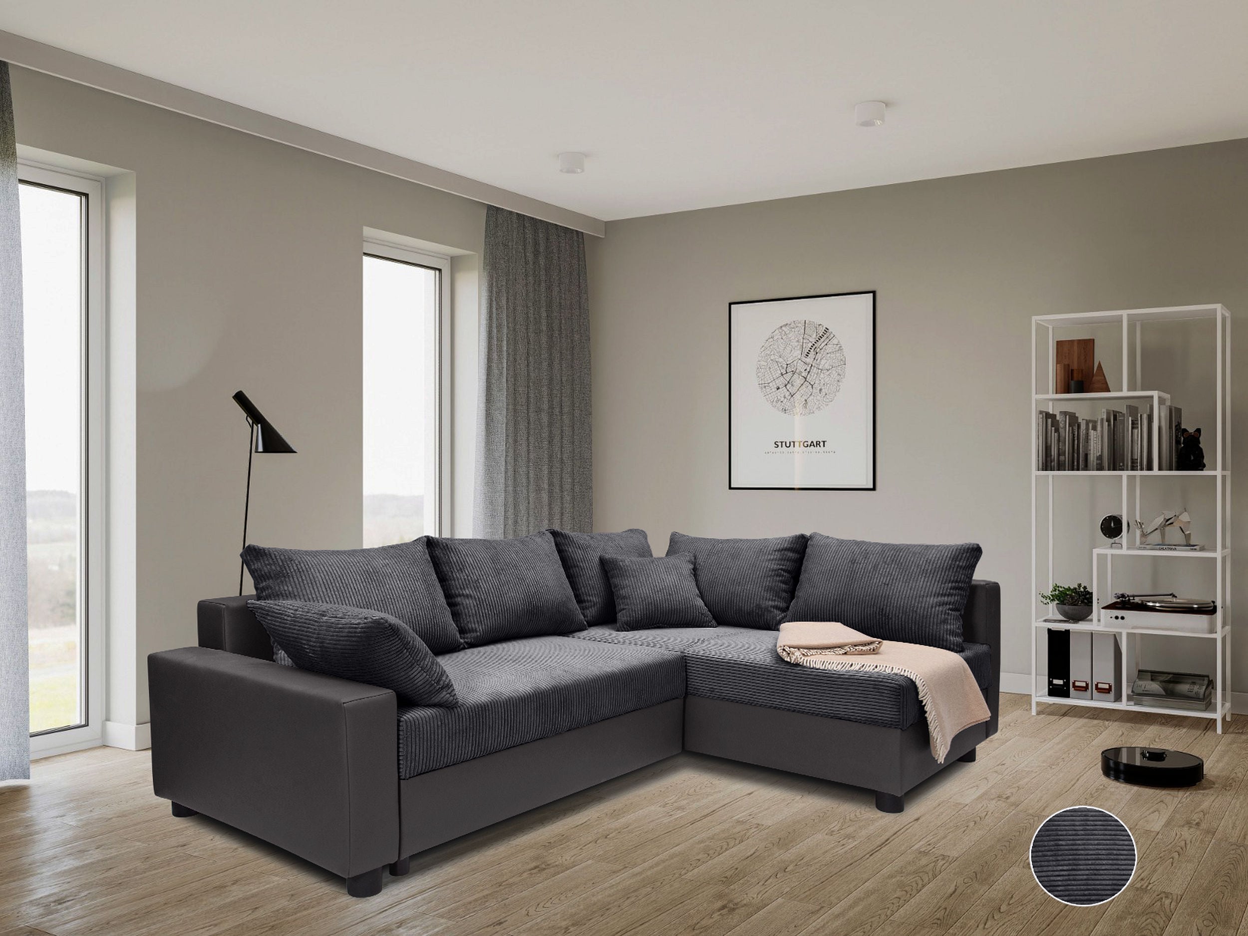 COLLECTION AB Ecksofa "Parma L-Form, B: 224 cm" Schlaffunktion, Bettkasten & 2 Zierkissen, Federkern