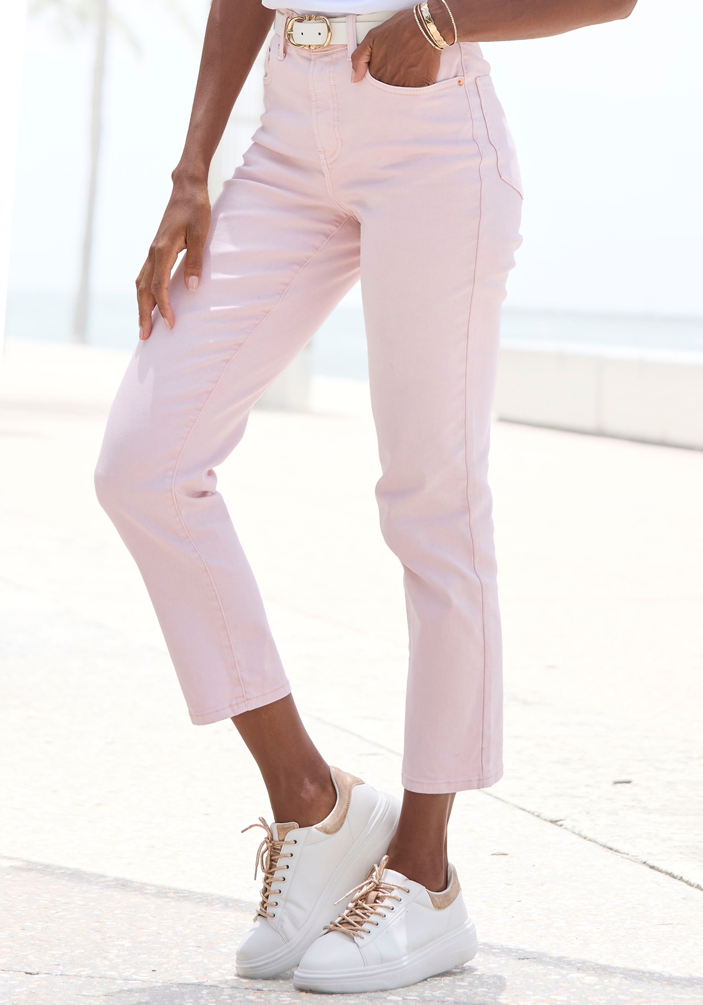 LASCANA Ankle-Jeans, mit Stretchanteil, elastische Jeans in gerader Passform