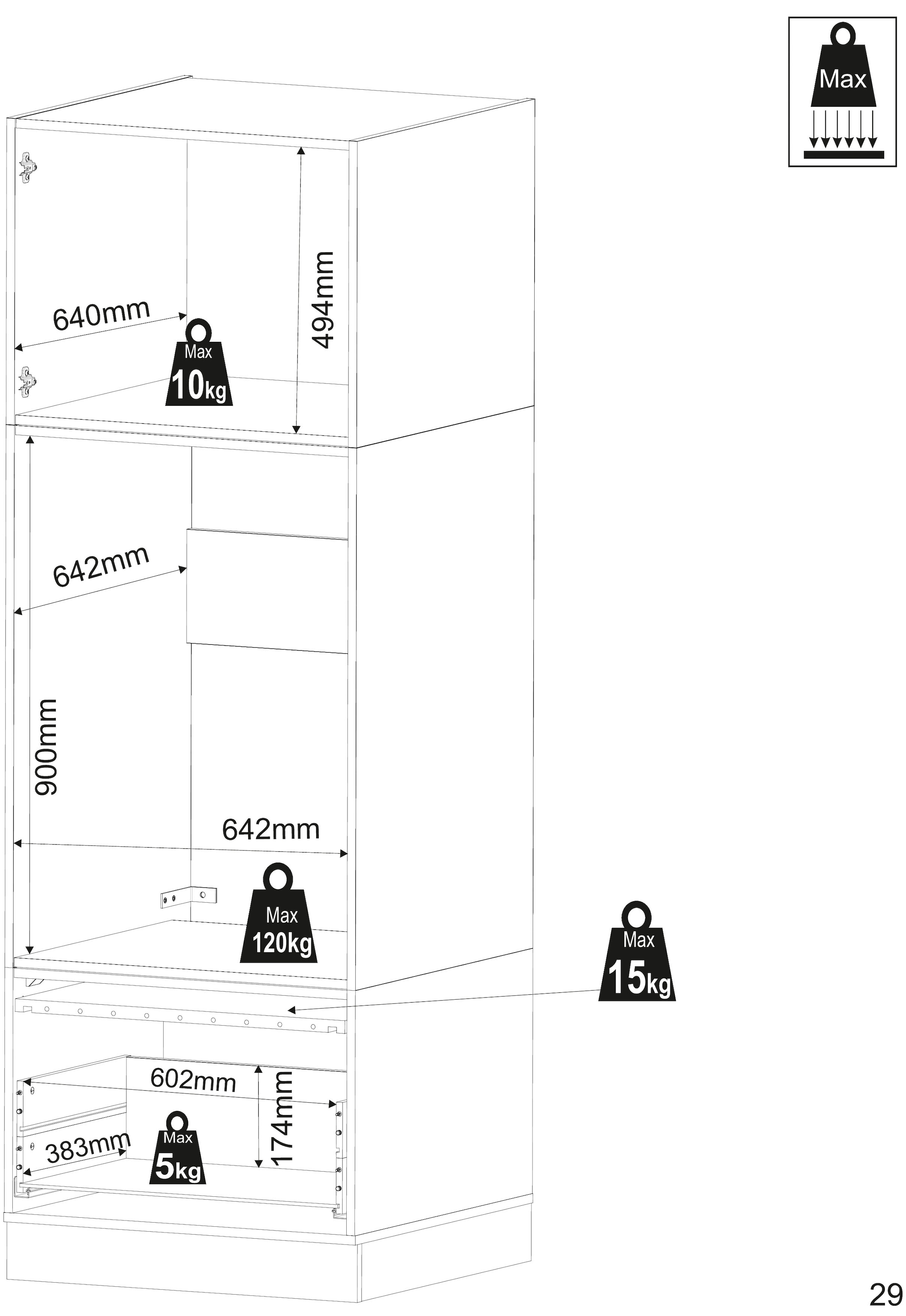 RESPEKTA Waschmaschinenumbauschrank »Clara« (B x T x H) 67,4 x 67,6 cm x 200 cm