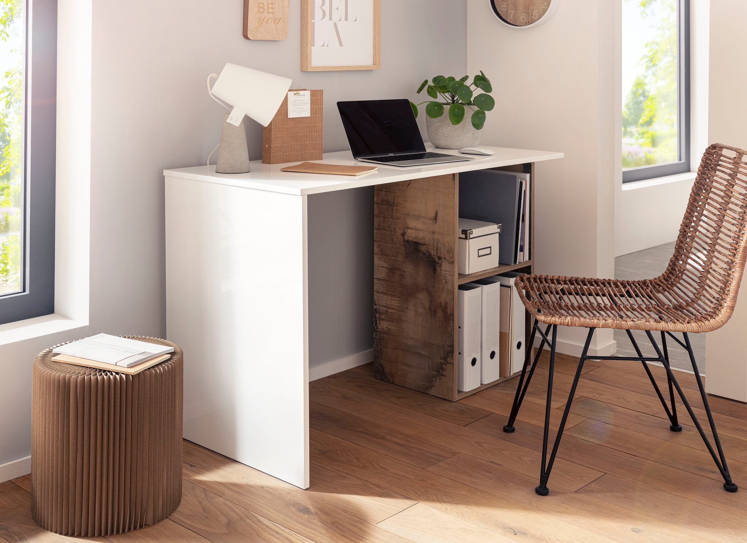 INOSIGN Schreibtisch »Conti«, Computertisch, modernes zweifarbiges Design, Breite 110 cm