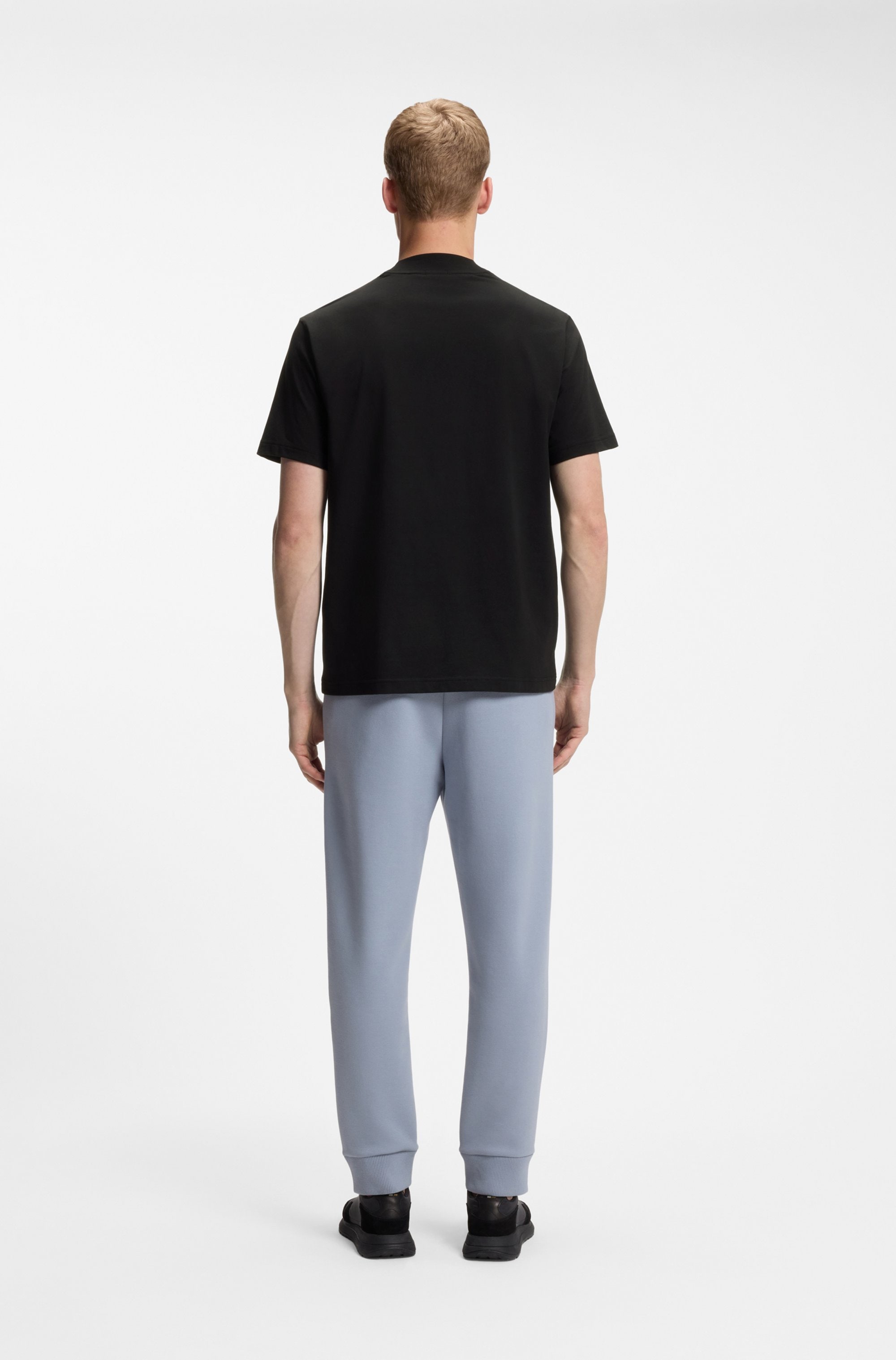 BOSS GREEN T-Shirt »Tee Collar Relaxed Fit« Stretch Jersey Baumwolle, Logo Centered, Rundhals