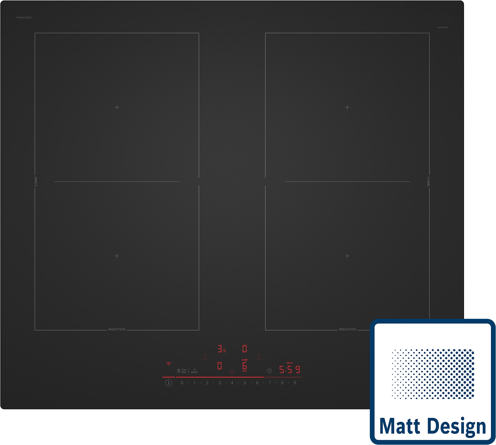 Bosch PVQ61CHB1E plaque induction noir mat 74.5 cm