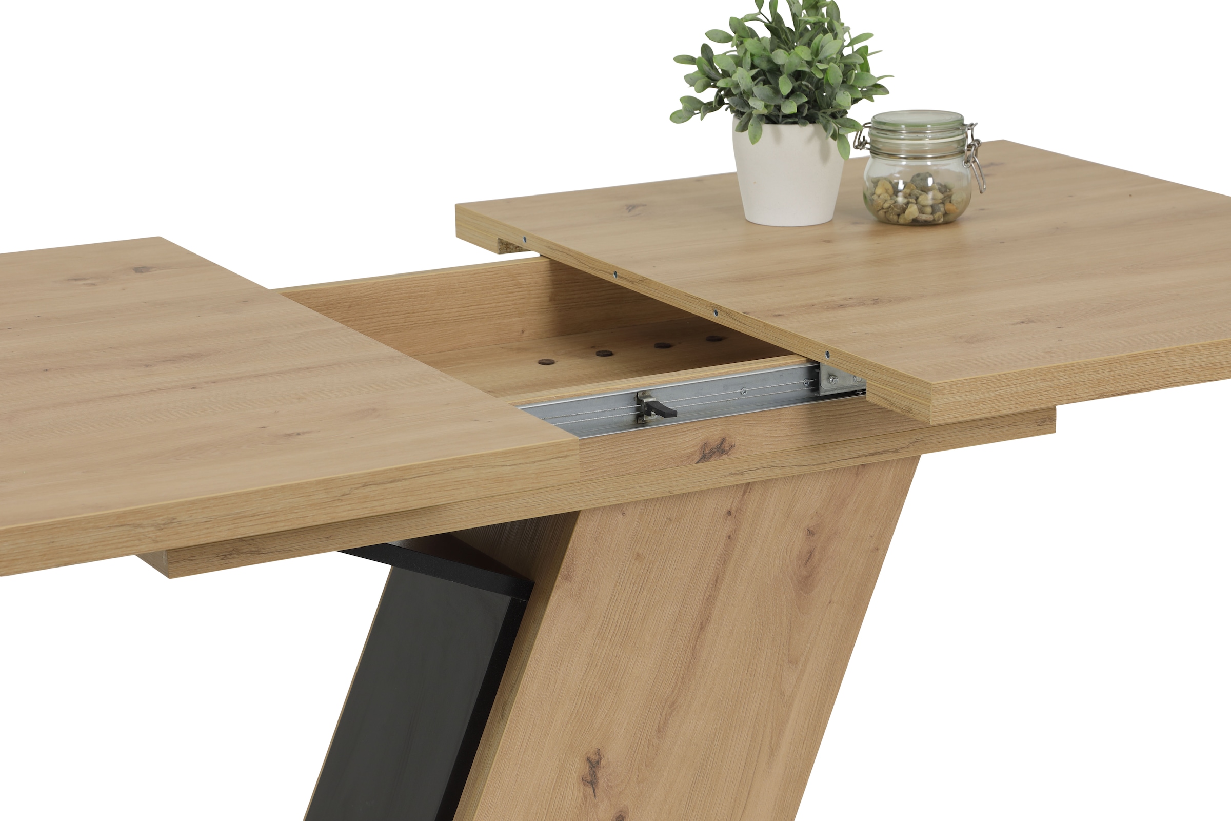 HELA Essgruppe »GESA«, (5 tlg., 1 Tisch / 4 Stühle), Tischplatte ausziehbar, Stuhl 360 Grad drehbar